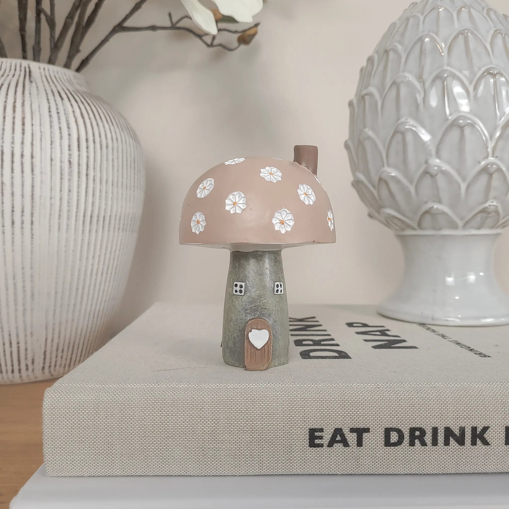 Spring Pastel Mushroom House Ornaments