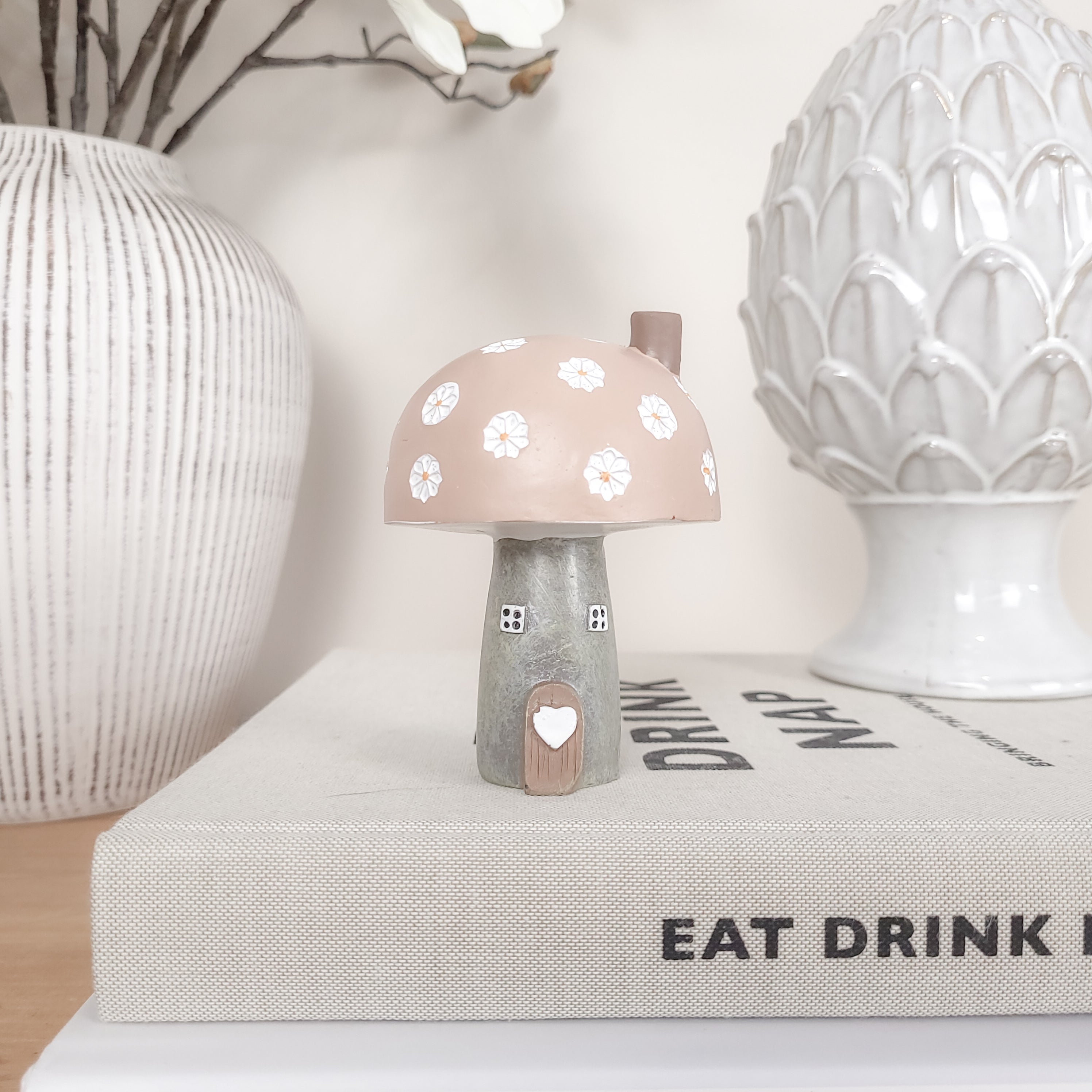 Spring Pastel Mushroom House Ornaments