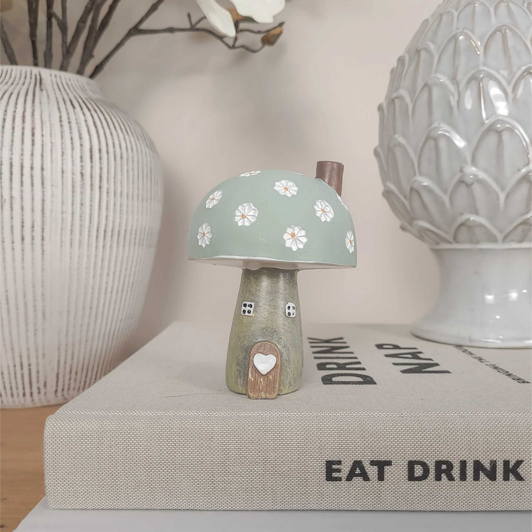 Spring Pastel Mushroom House Ornaments