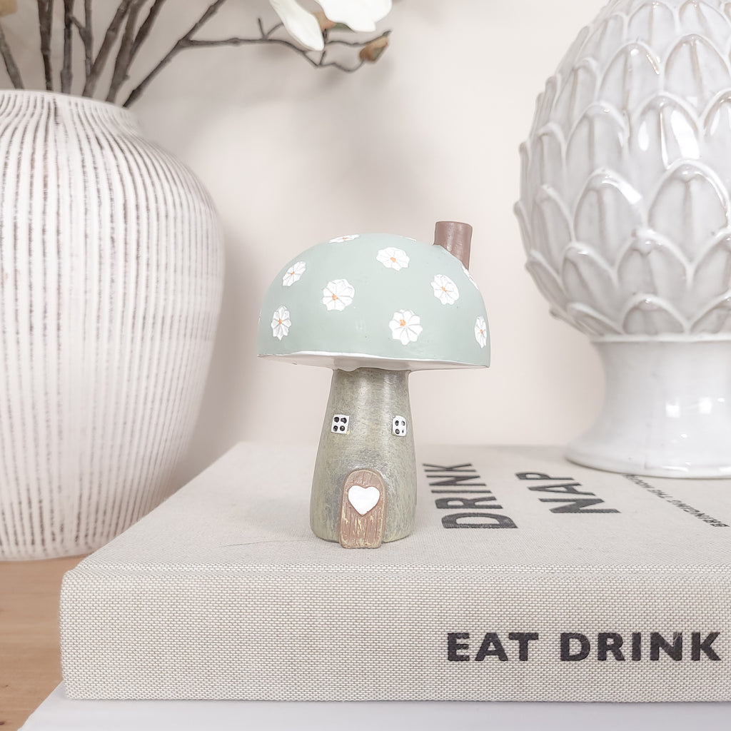 Spring Pastel Mushroom House Ornaments