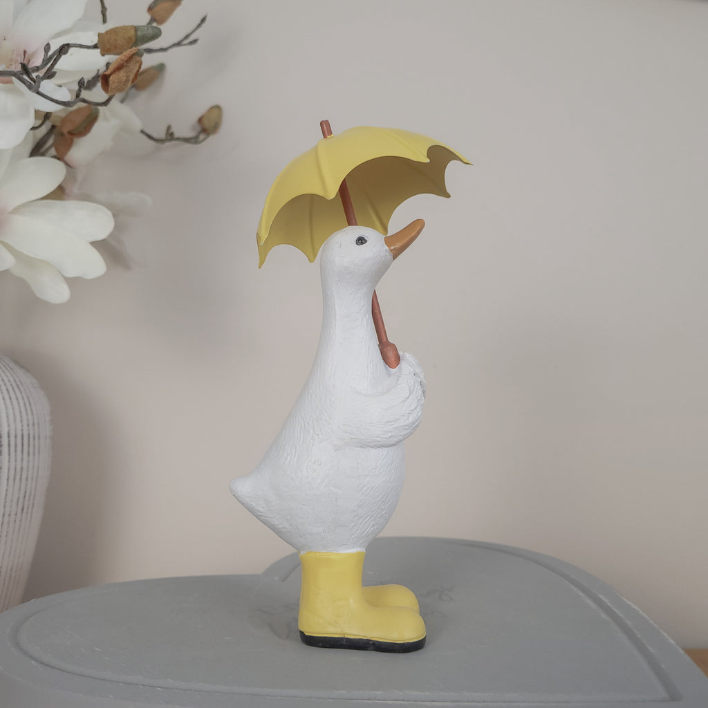 Duck With Wellies & Umbrellas Ornament
