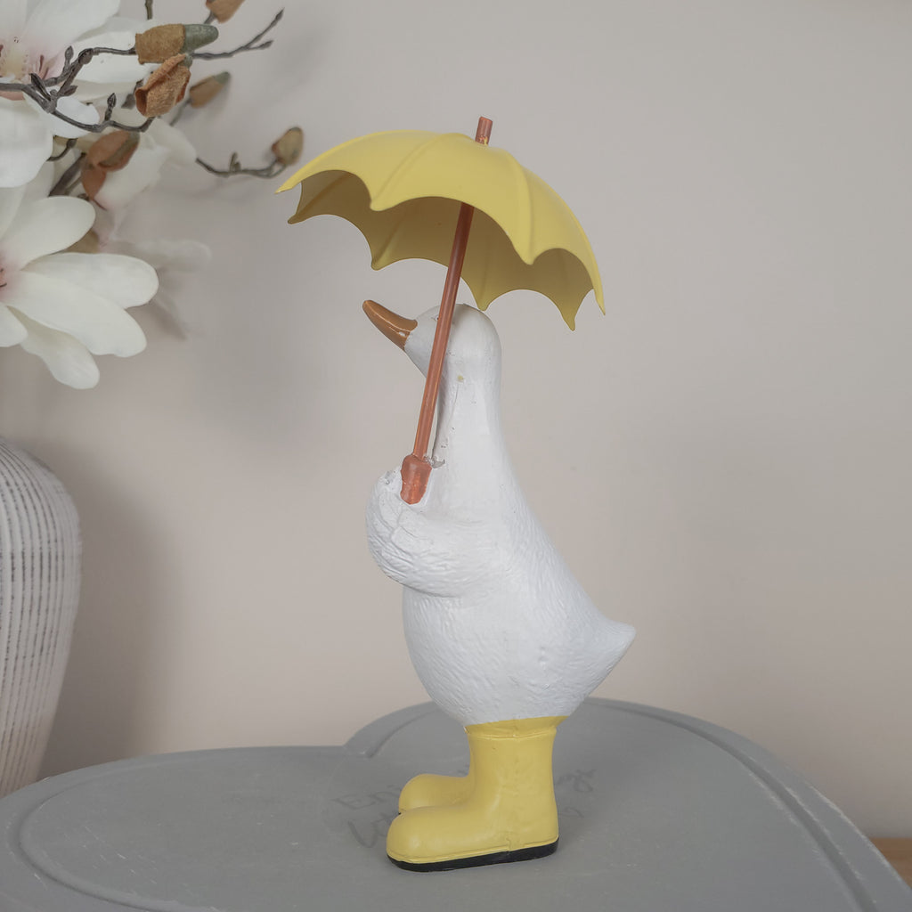 Duck With Wellies & Umbrellas Ornament