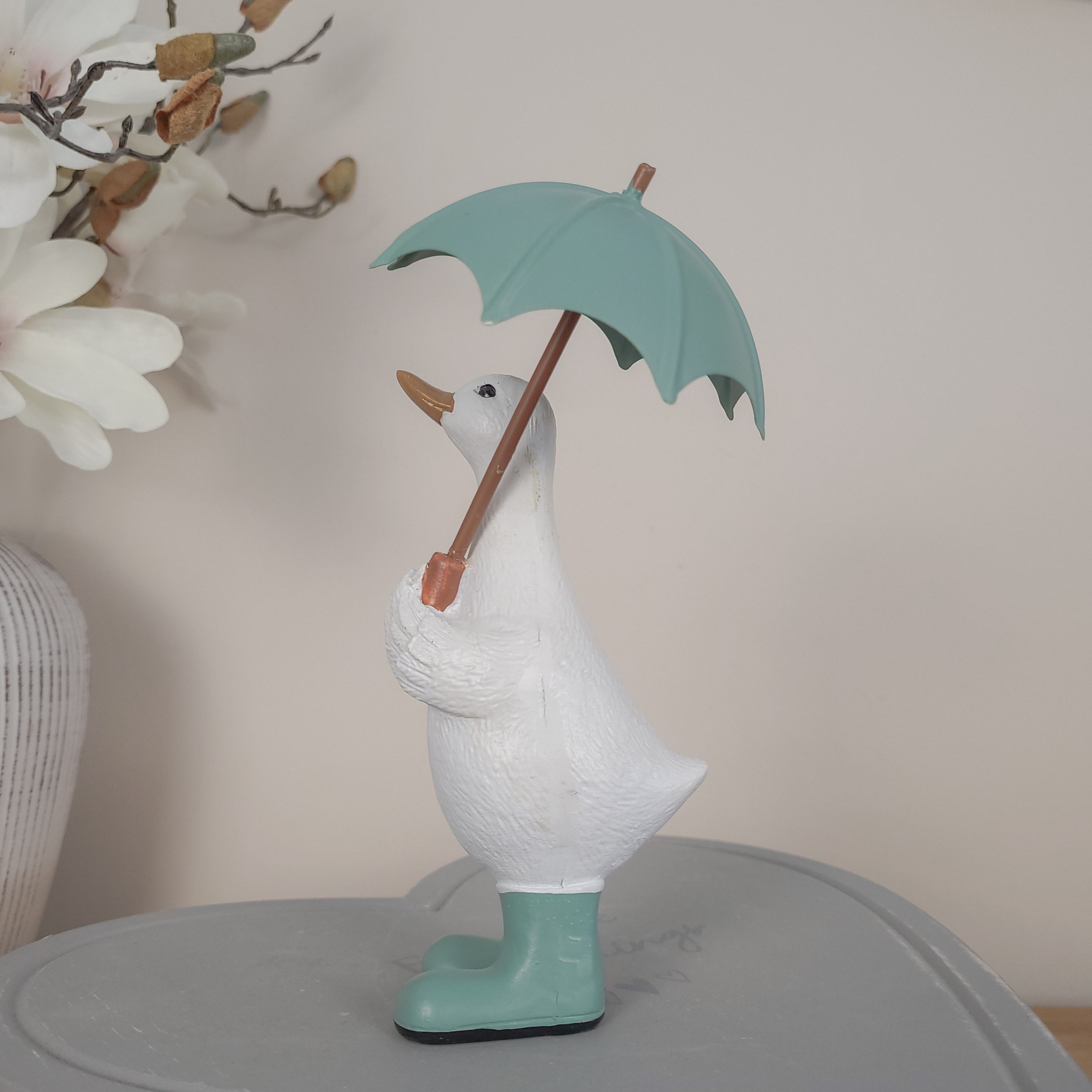 Duck With Wellies & Umbrellas Ornament