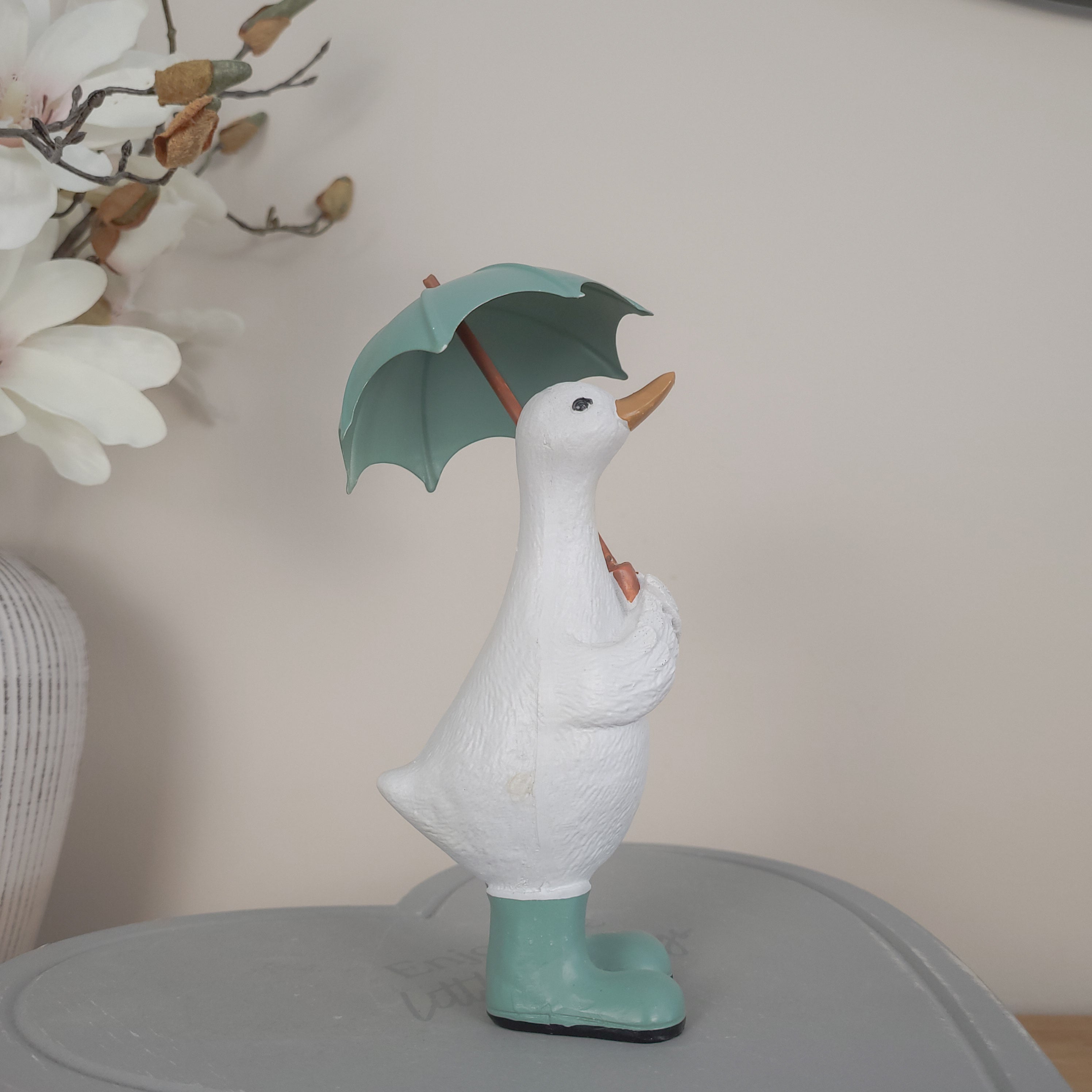 Duck With Wellies & Umbrellas Ornament