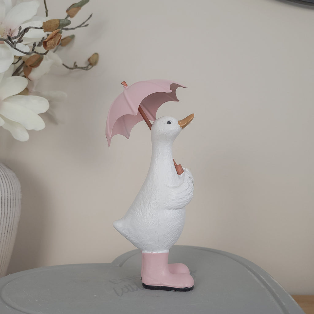 Duck With Wellies & Umbrellas Ornament