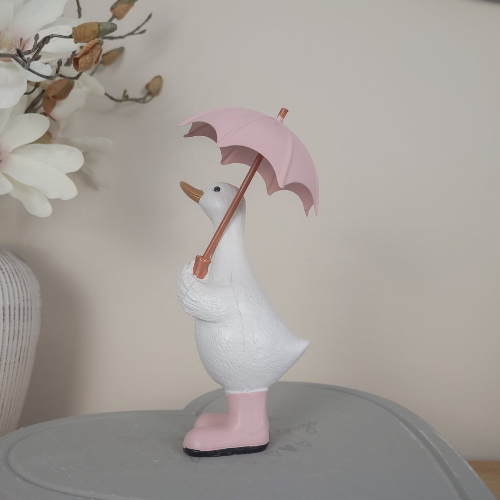 Duck With Wellies & Umbrellas Ornament