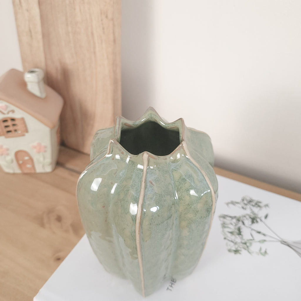 Small Green Seeded Pod Vase