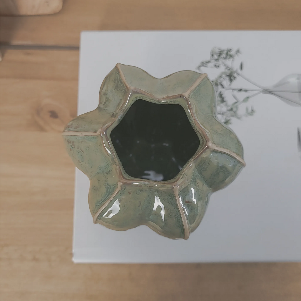 Small Green Seeded Pod Vase