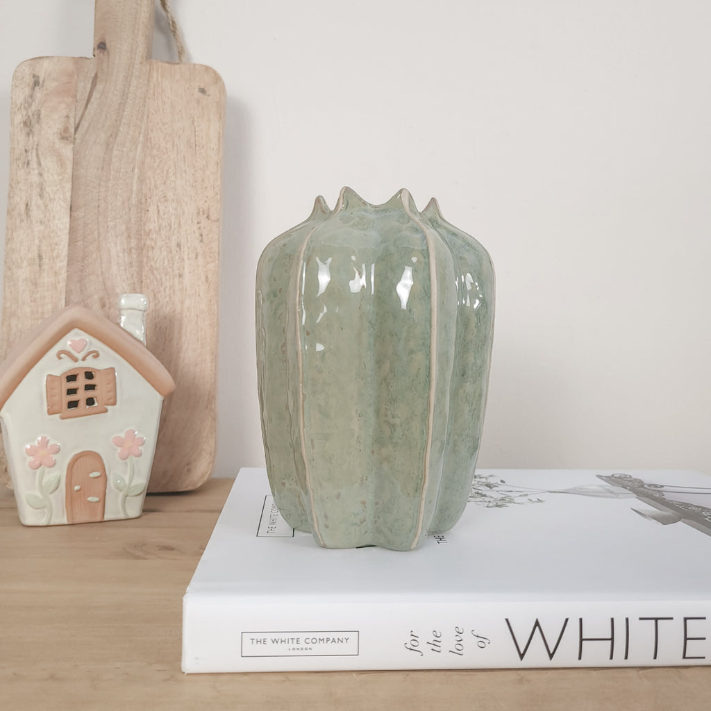 Small Green Seeded Pod Vase