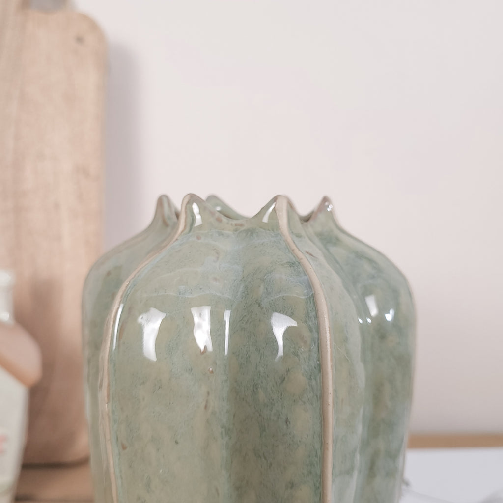 Small Green Seeded Pod Vase