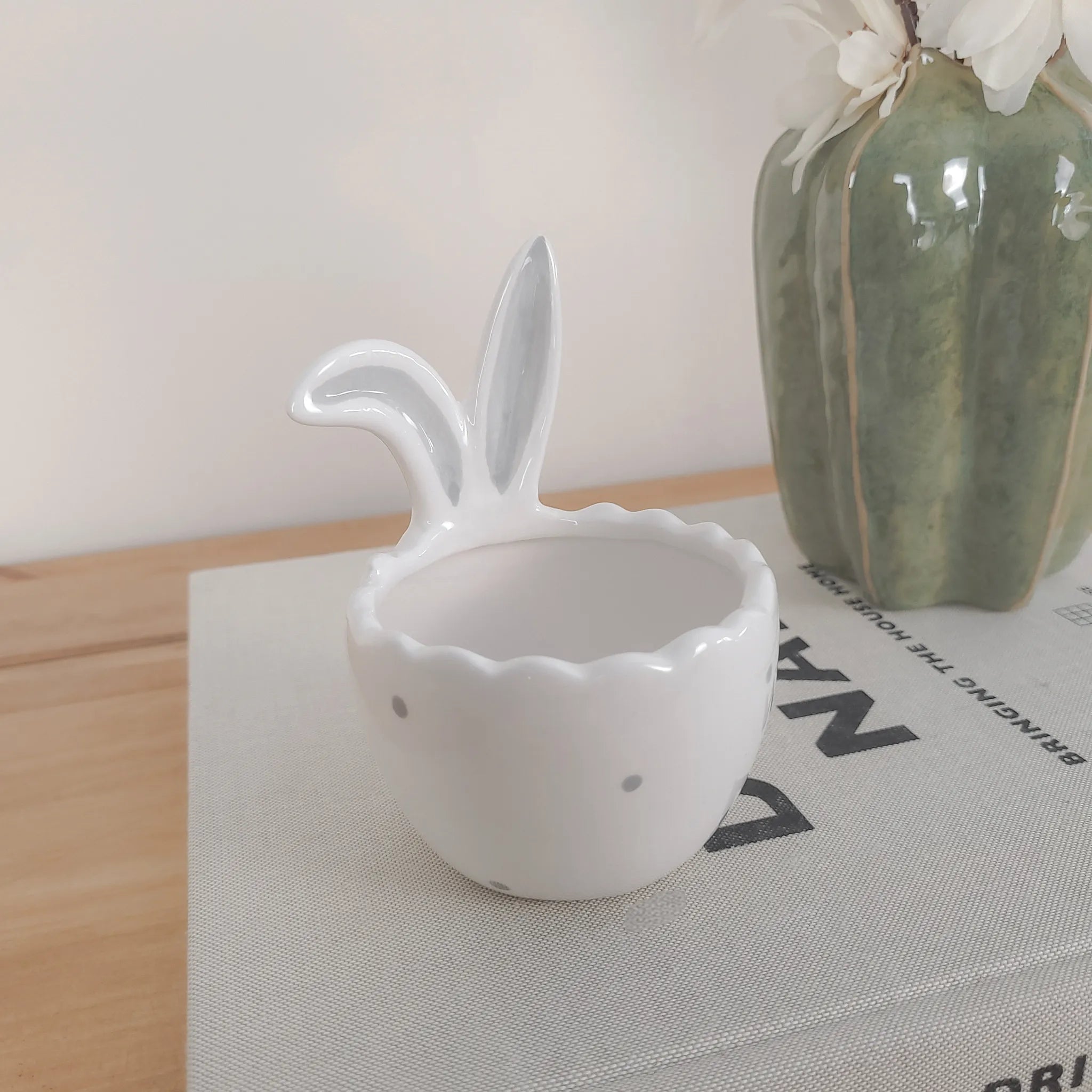 Ceramic Bunny Ears Egg Bowl