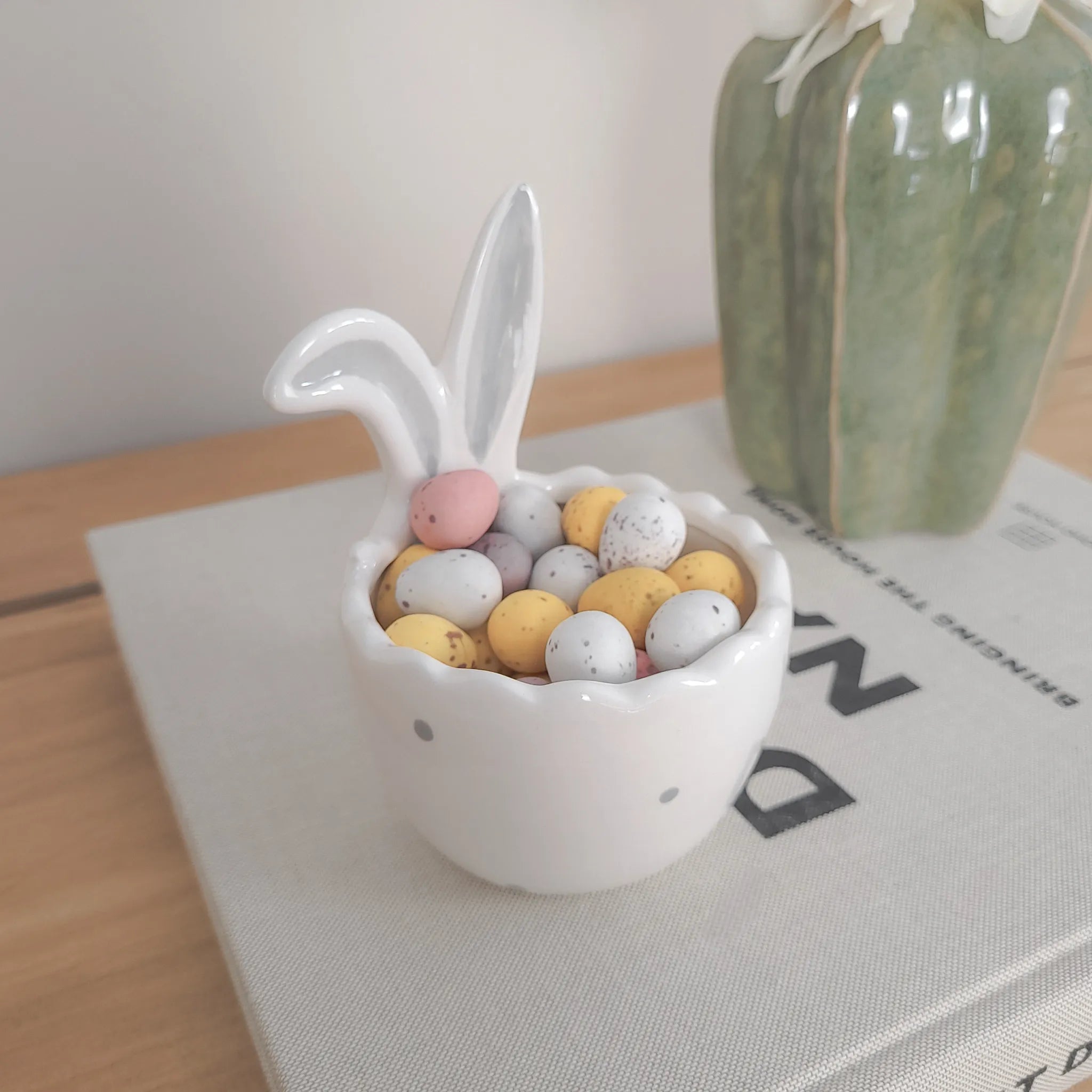 Ceramic Bunny Ears Egg Bowl