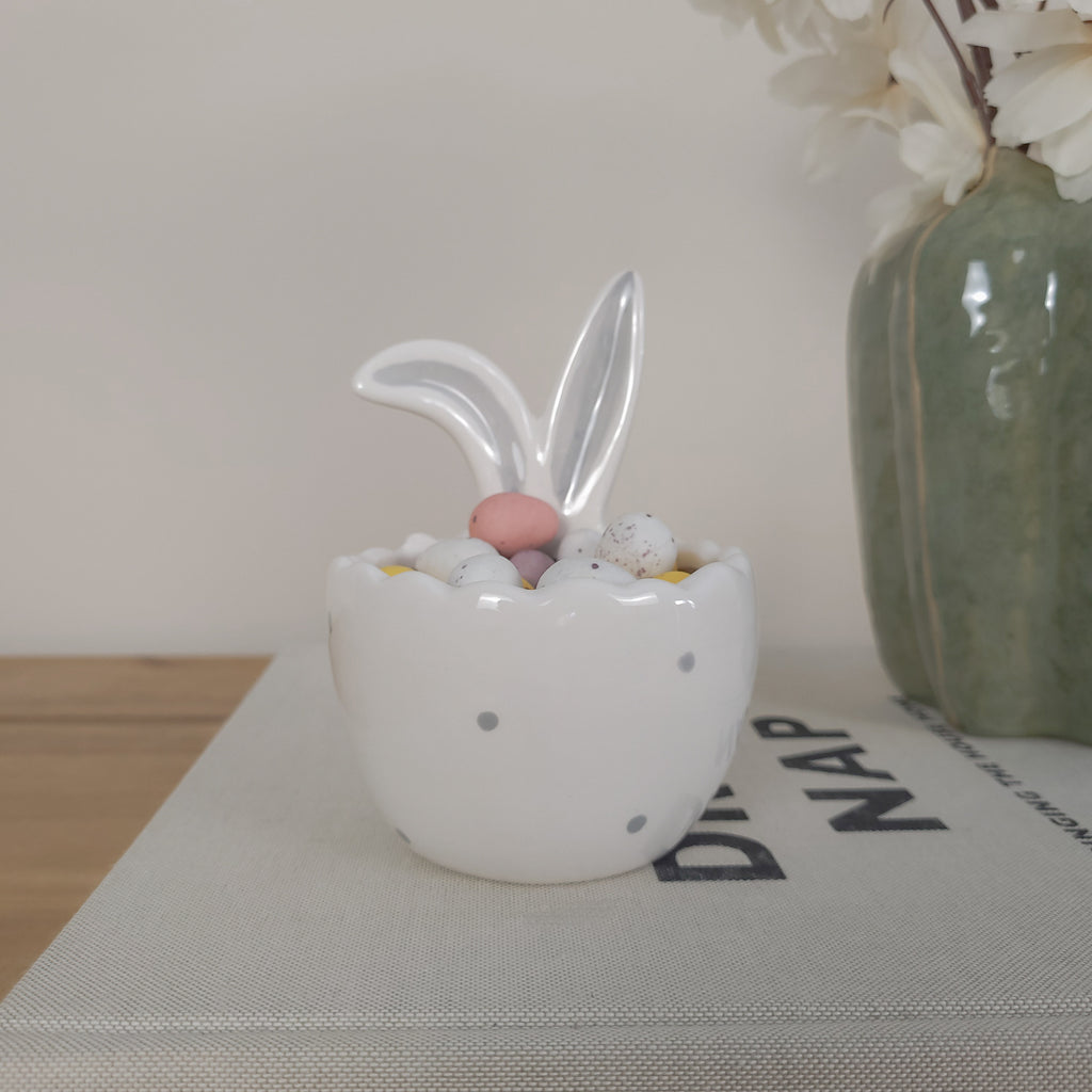Ceramic Bunny Ears Egg Bowl