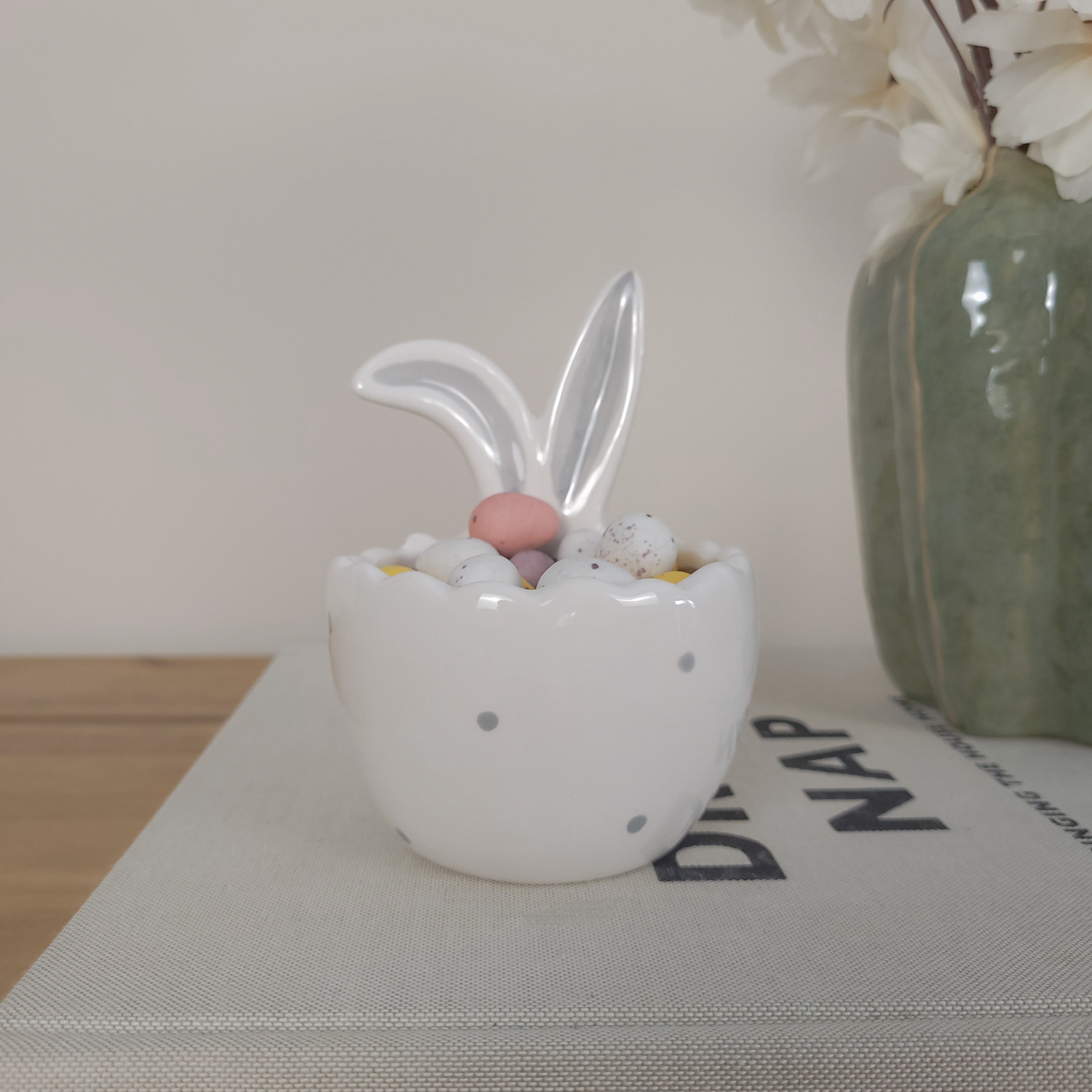 Ceramic Bunny Ears Egg Bowl