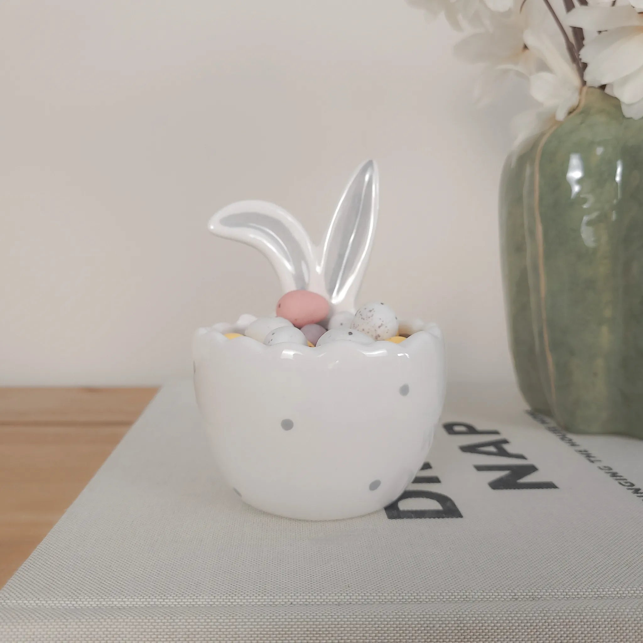 Ceramic Bunny Ears Egg Bowl