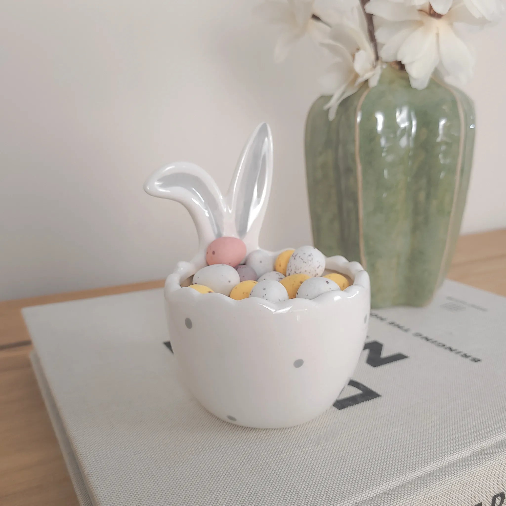 Ceramic Bunny Ears Egg Bowl