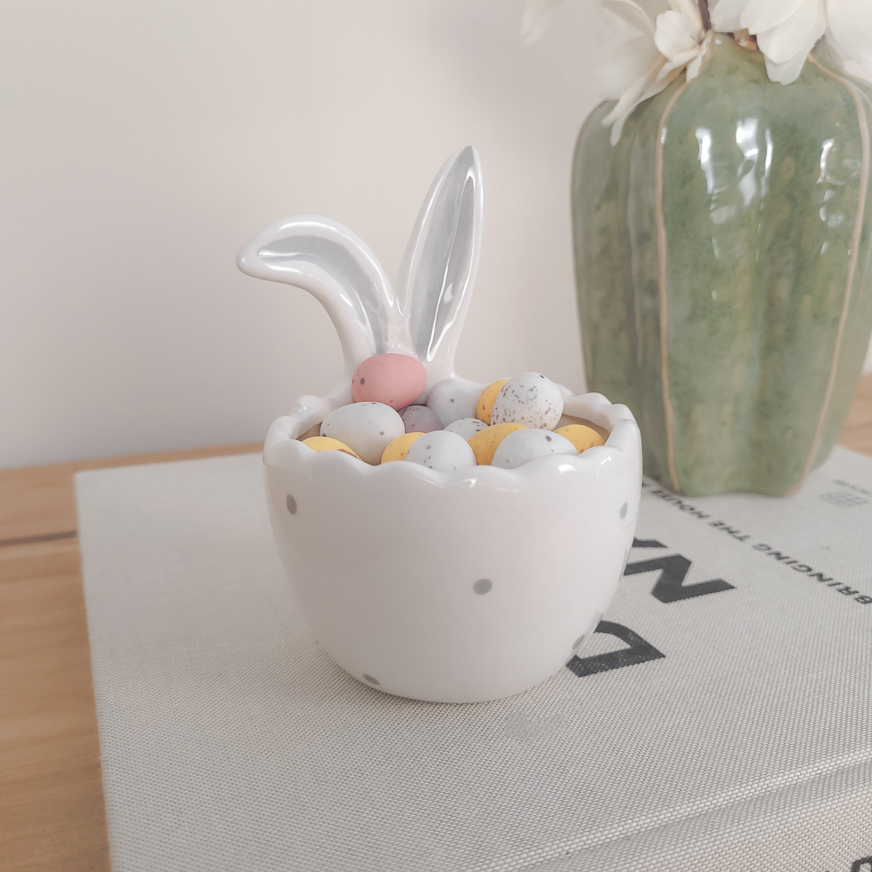 Ceramic Bunny Ears Egg Bowl