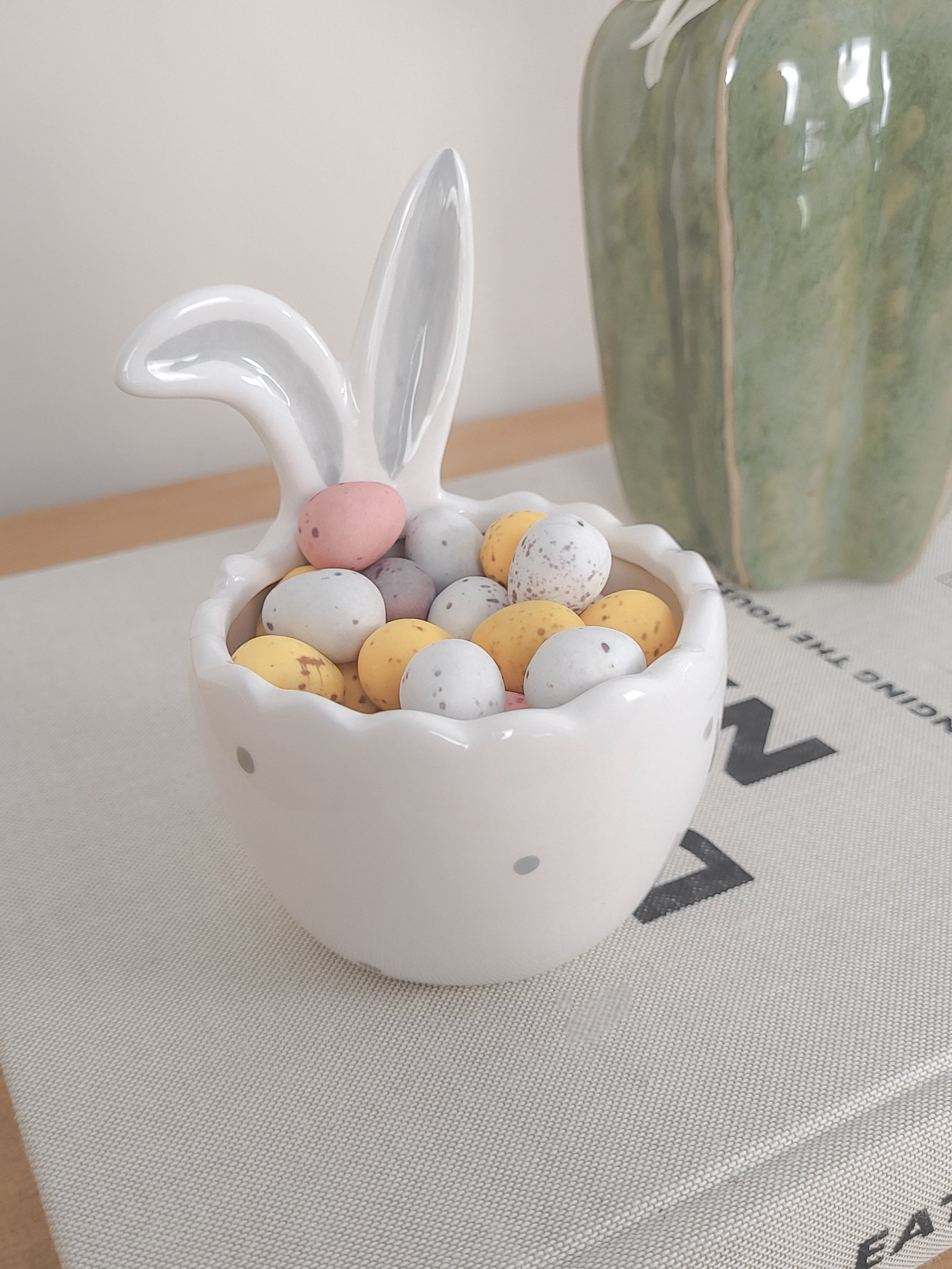 Ceramic Bunny Ears Egg Bowl
