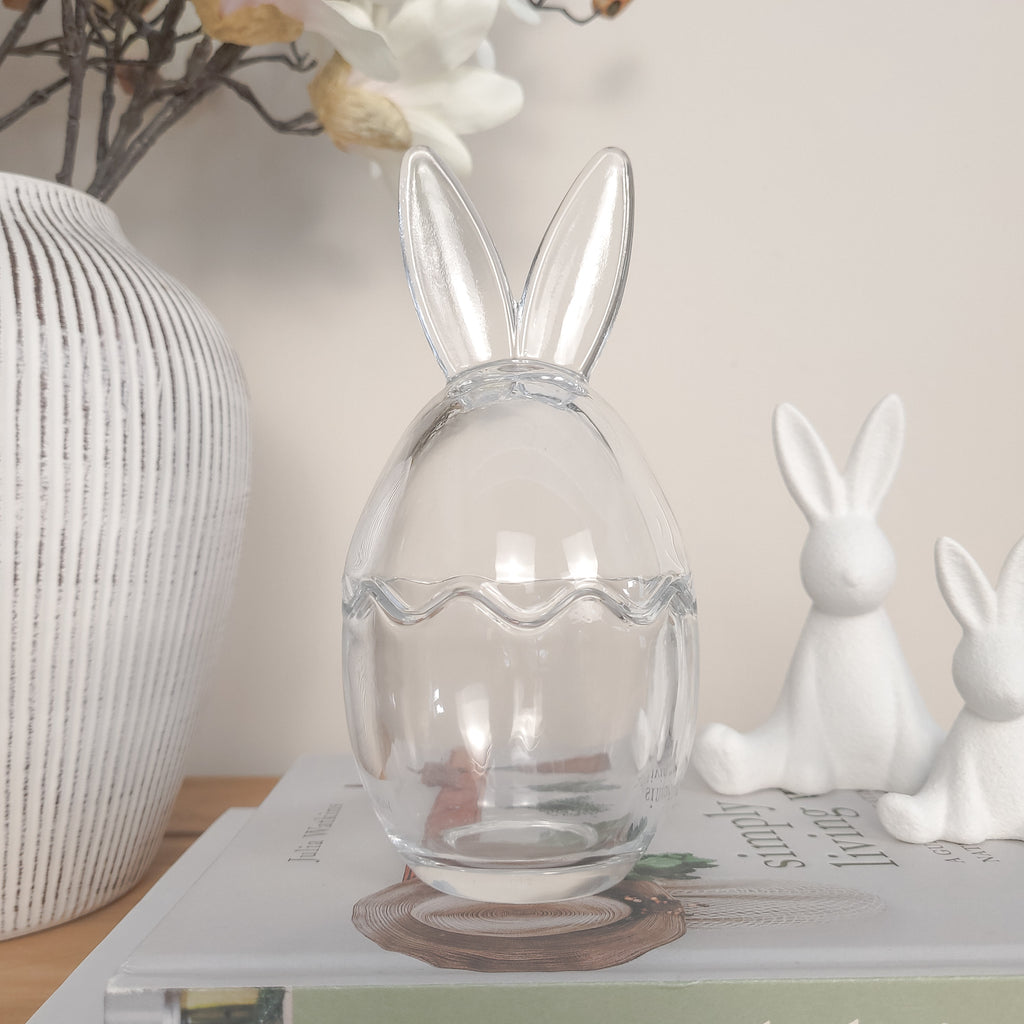 Bunny Ears Glass Egg Jar