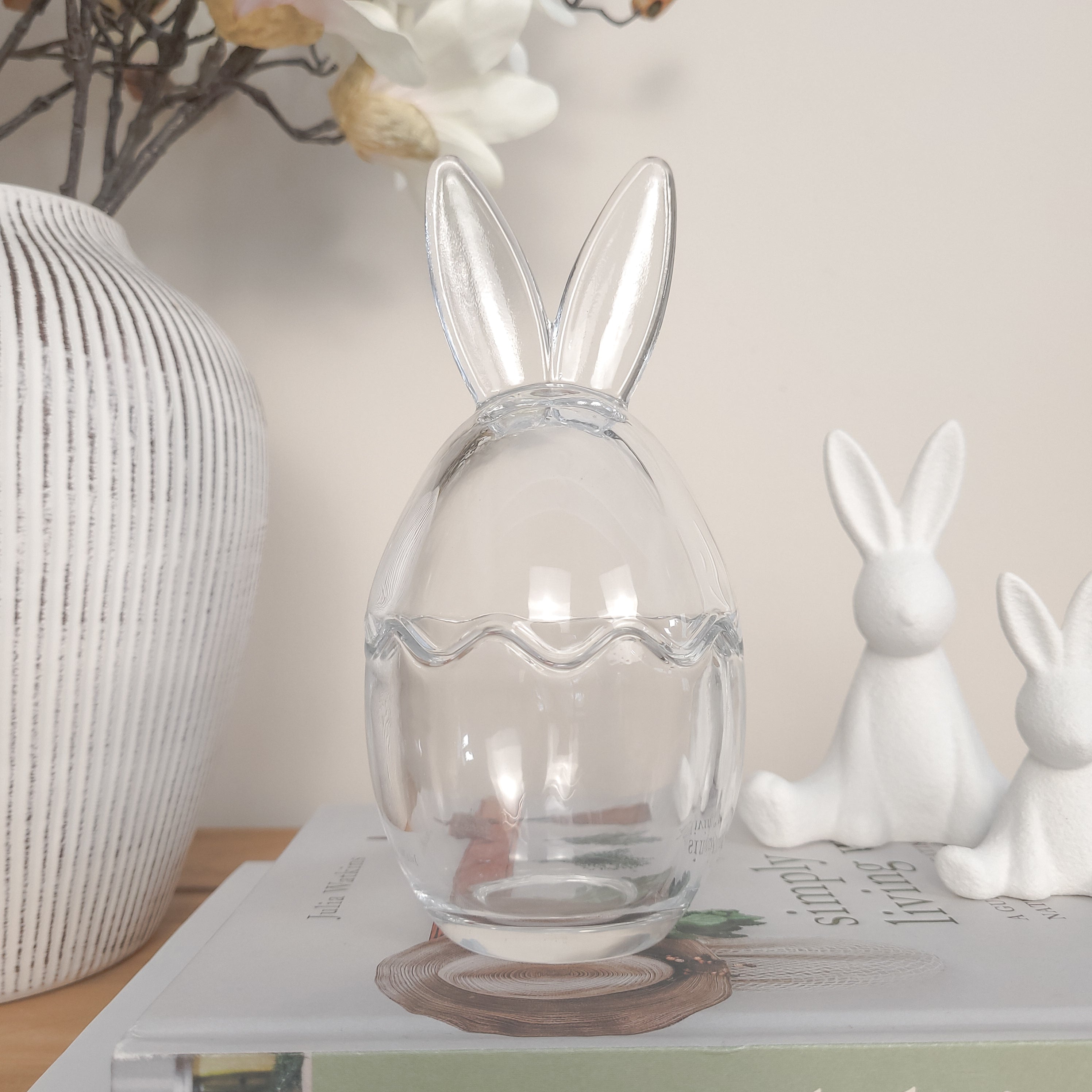 Bunny Ears Glass Egg Jar