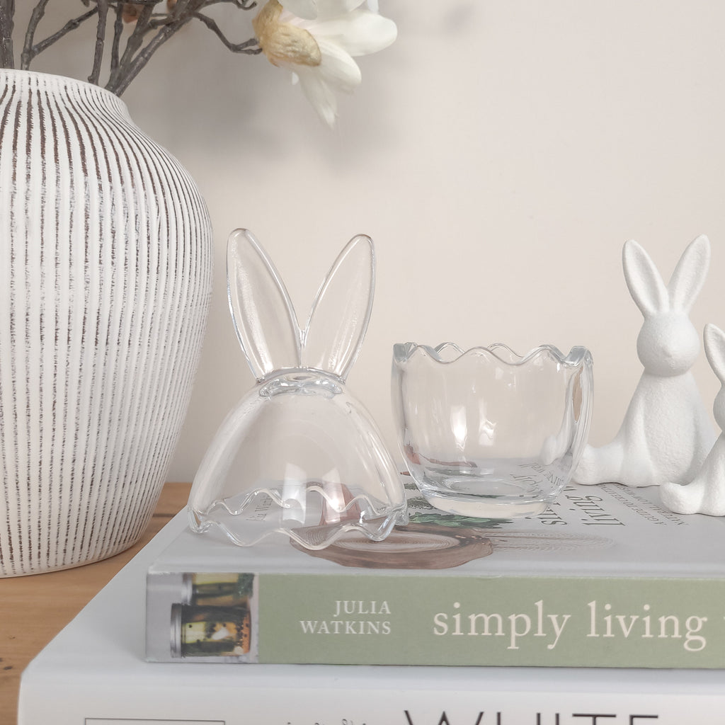 Bunny Ears Glass Egg Jar