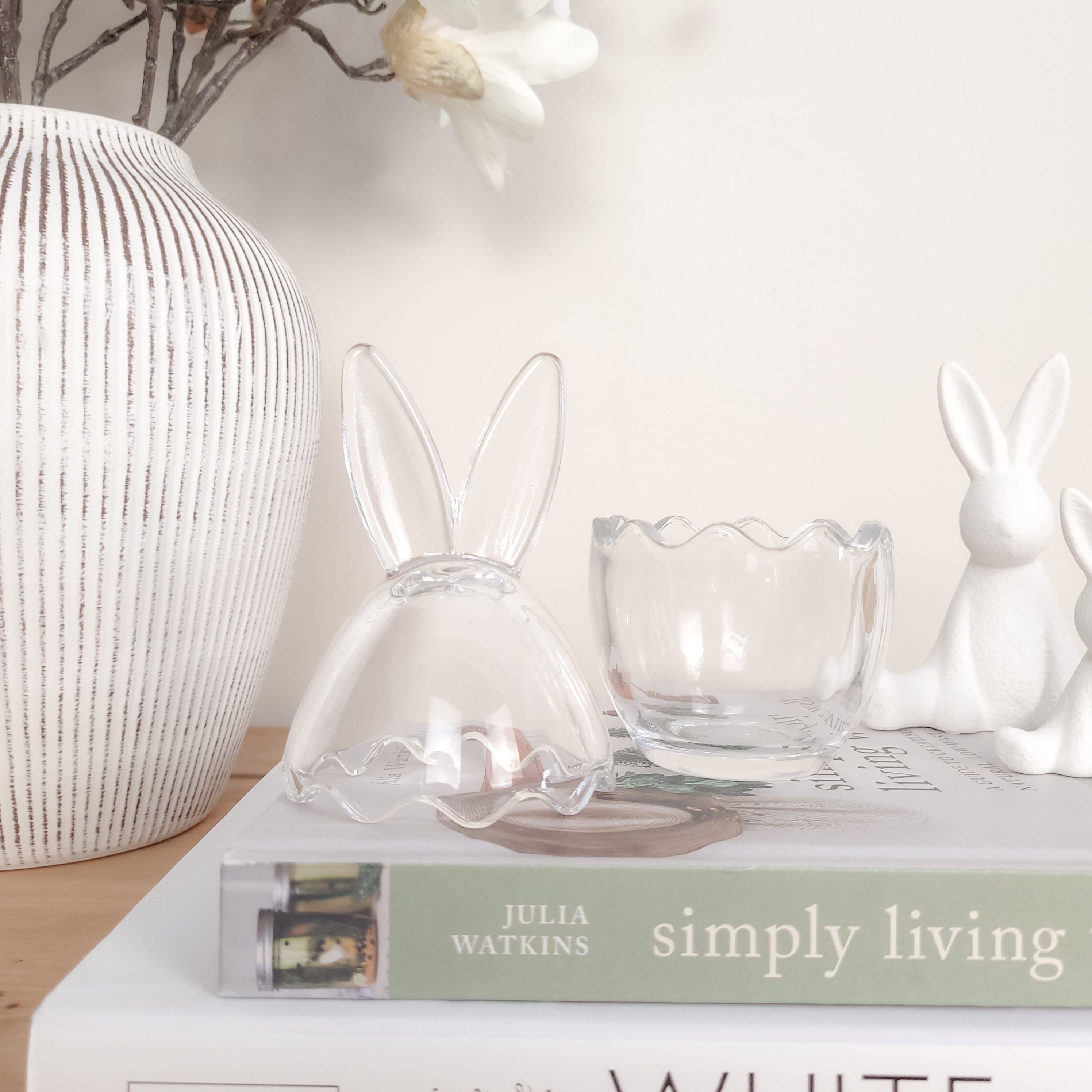 Bunny Ears Glass Egg Jar