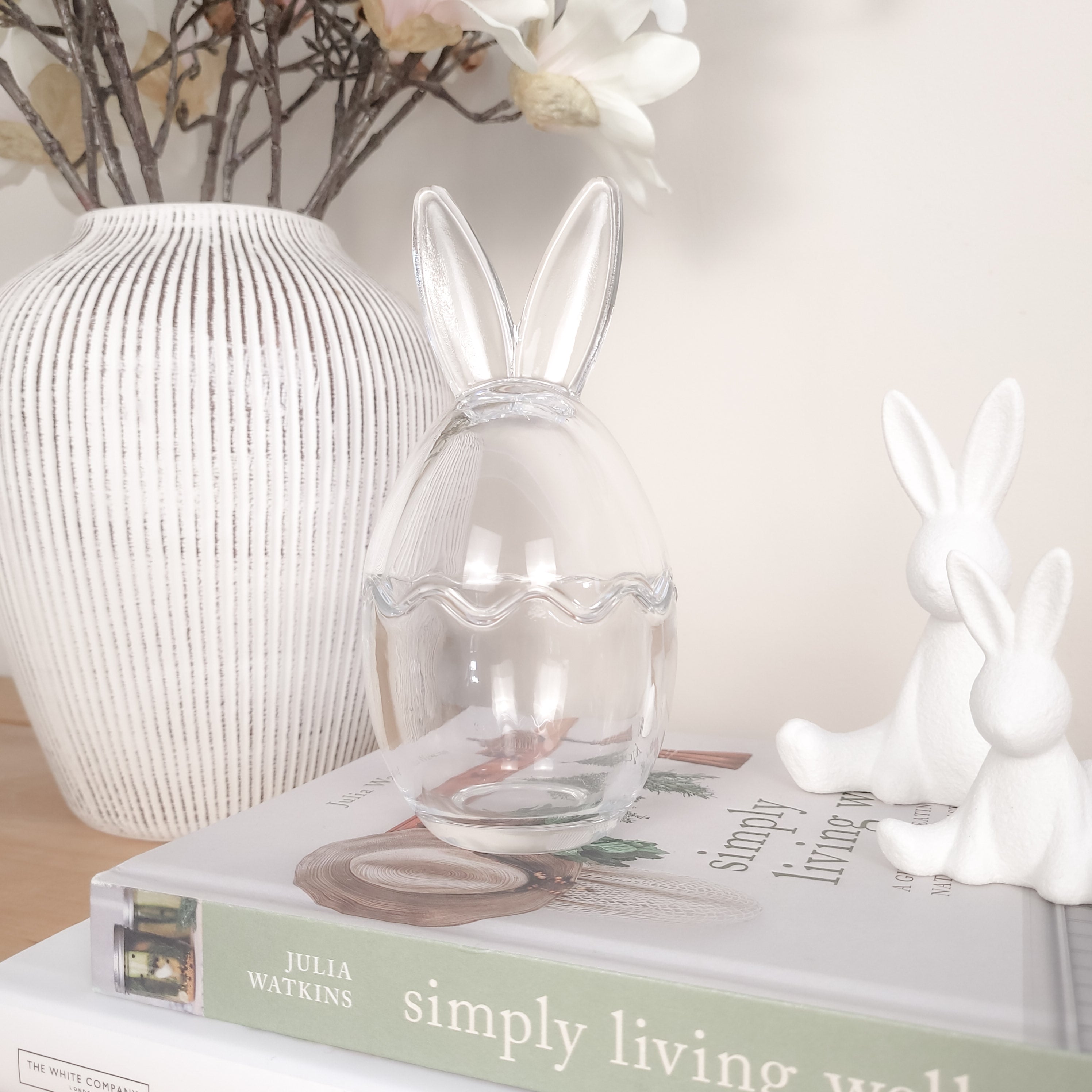 Bunny Ears Glass Egg Jar