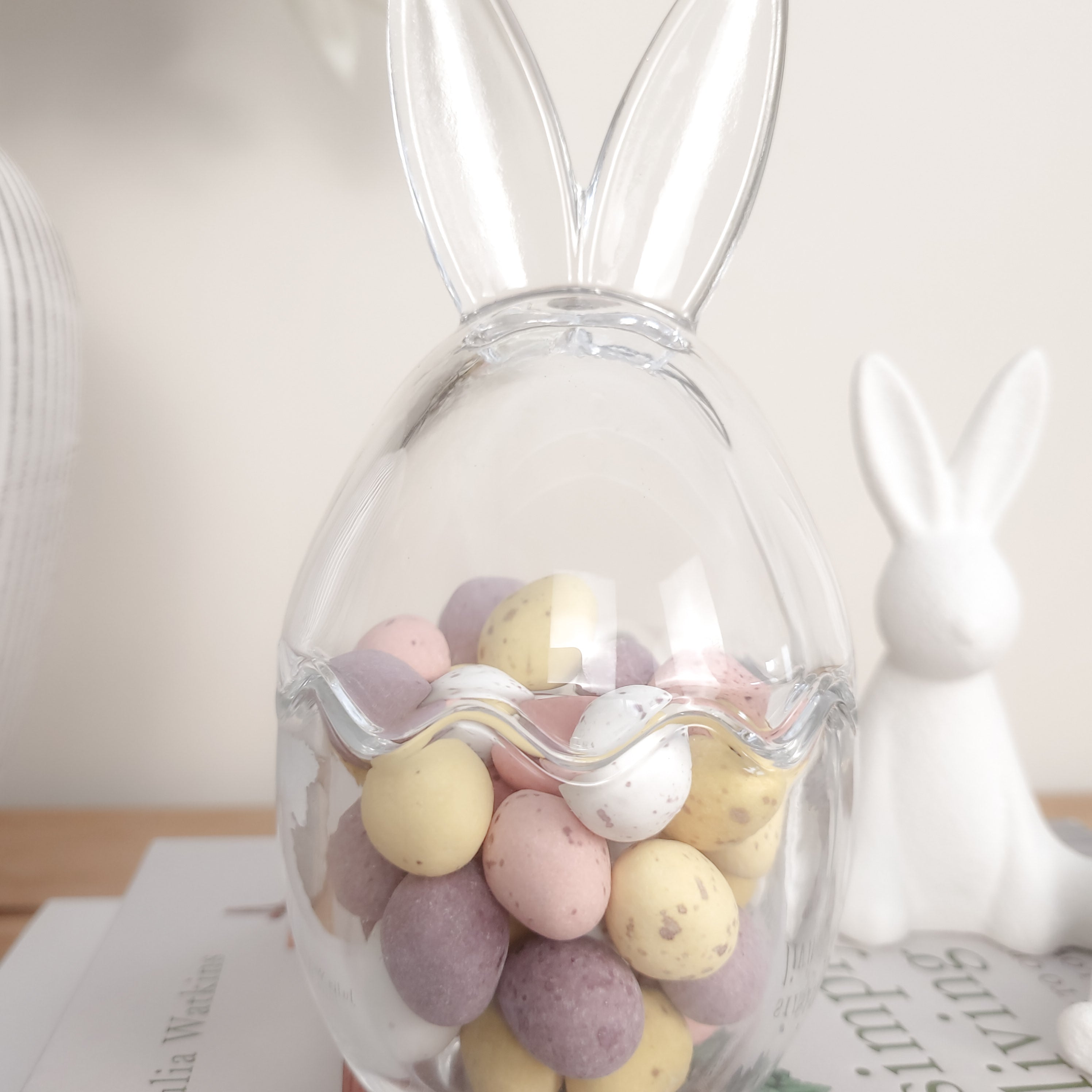 Bunny Ears Glass Egg Jar