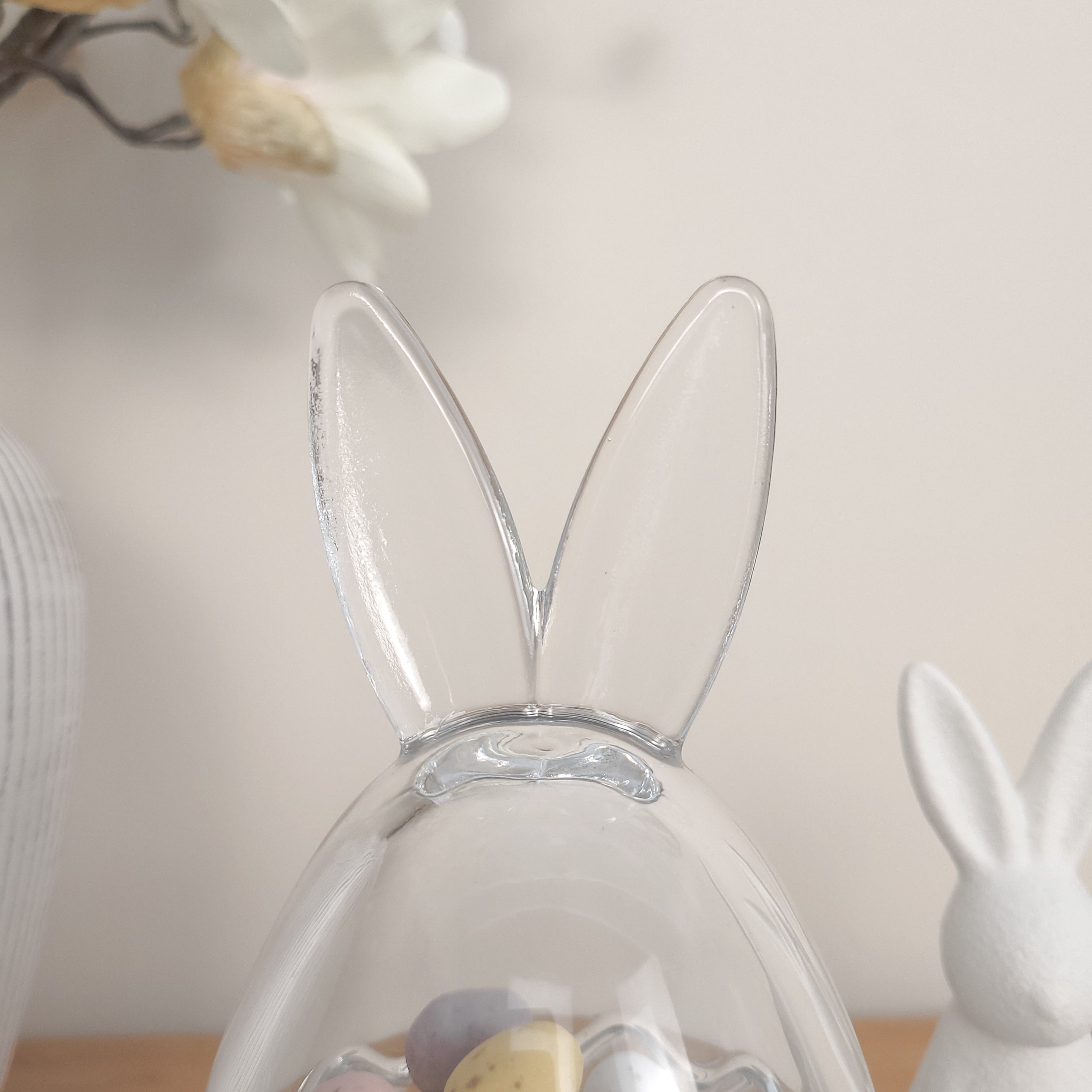 Bunny Ears Glass Egg Jar