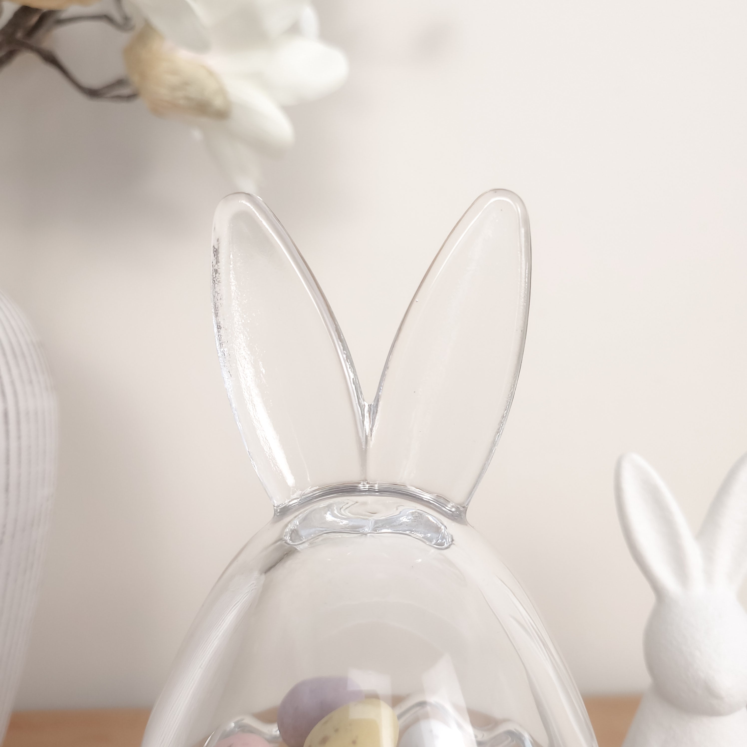 Bunny Ears Glass Egg Jar