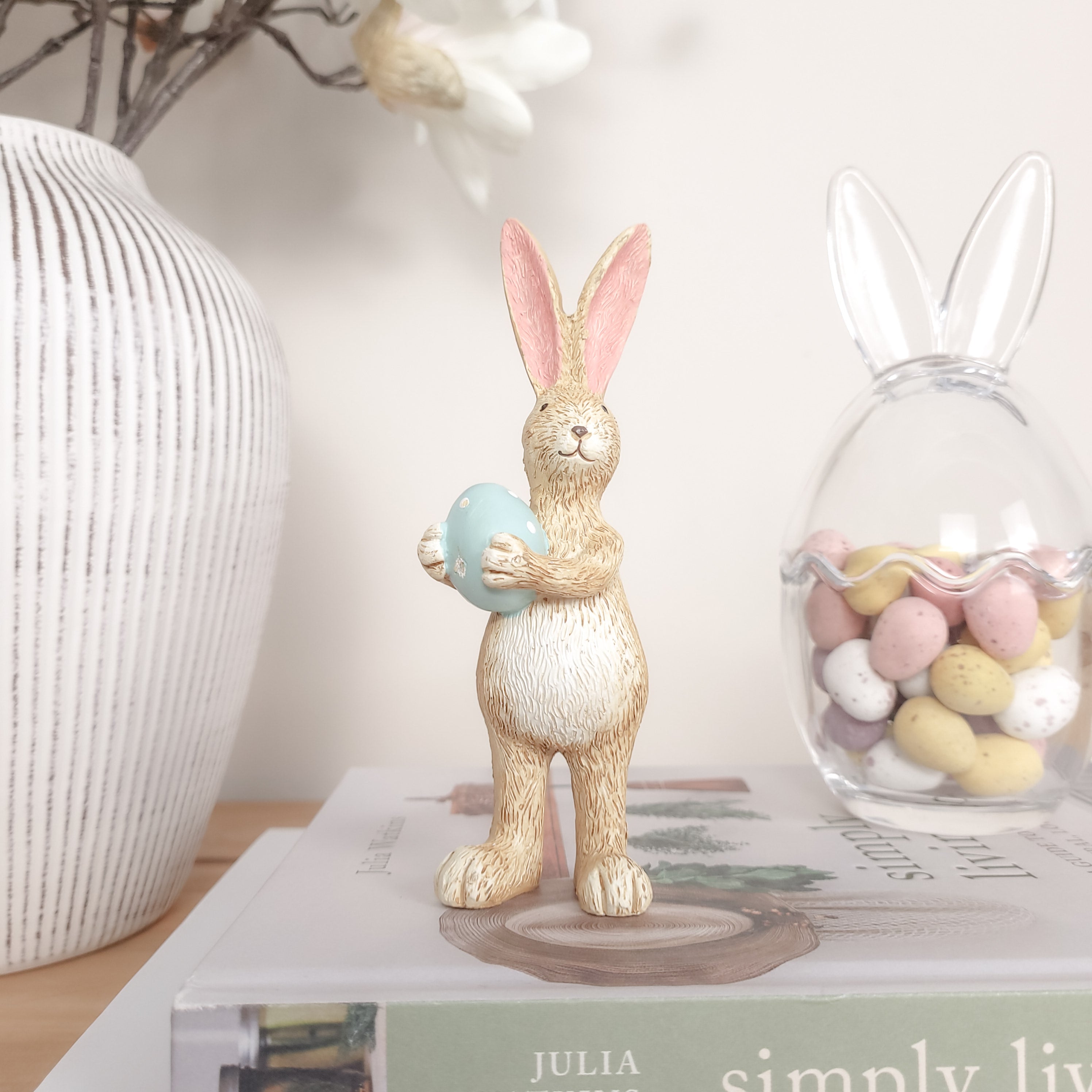 Rabbit Holding Green Egg Ornament