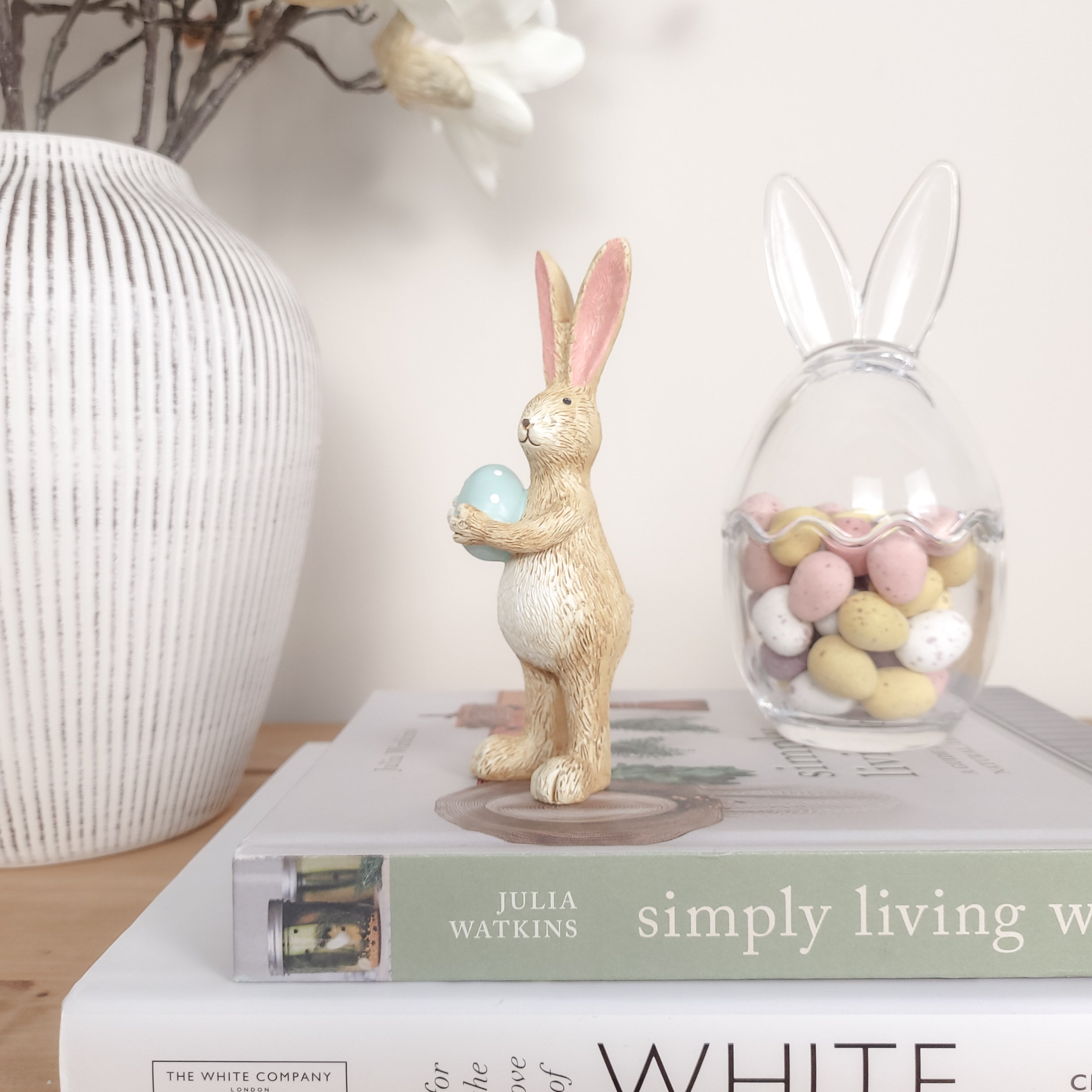 Rabbit Holding Green Egg Ornament