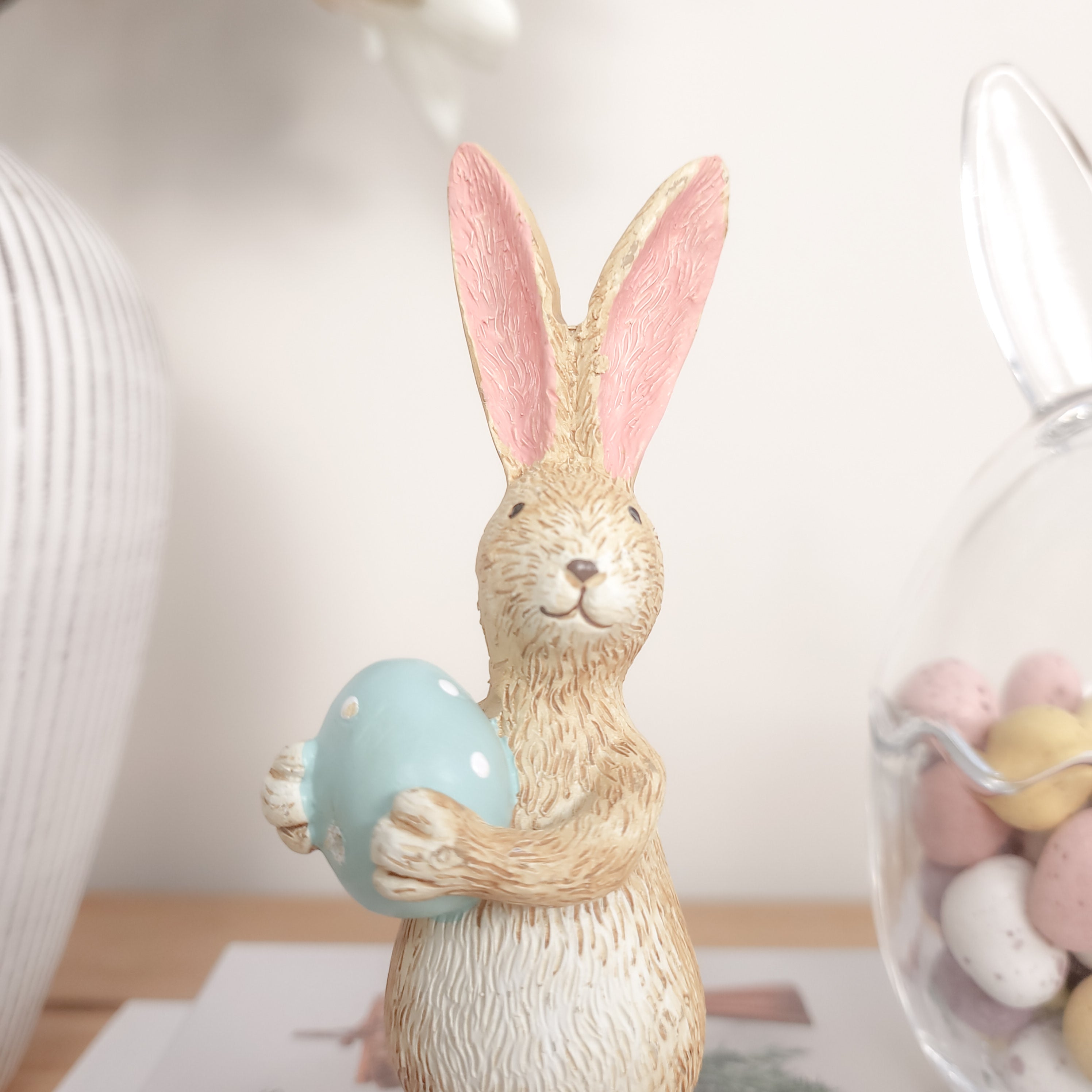Rabbit Holding Green Egg Ornament