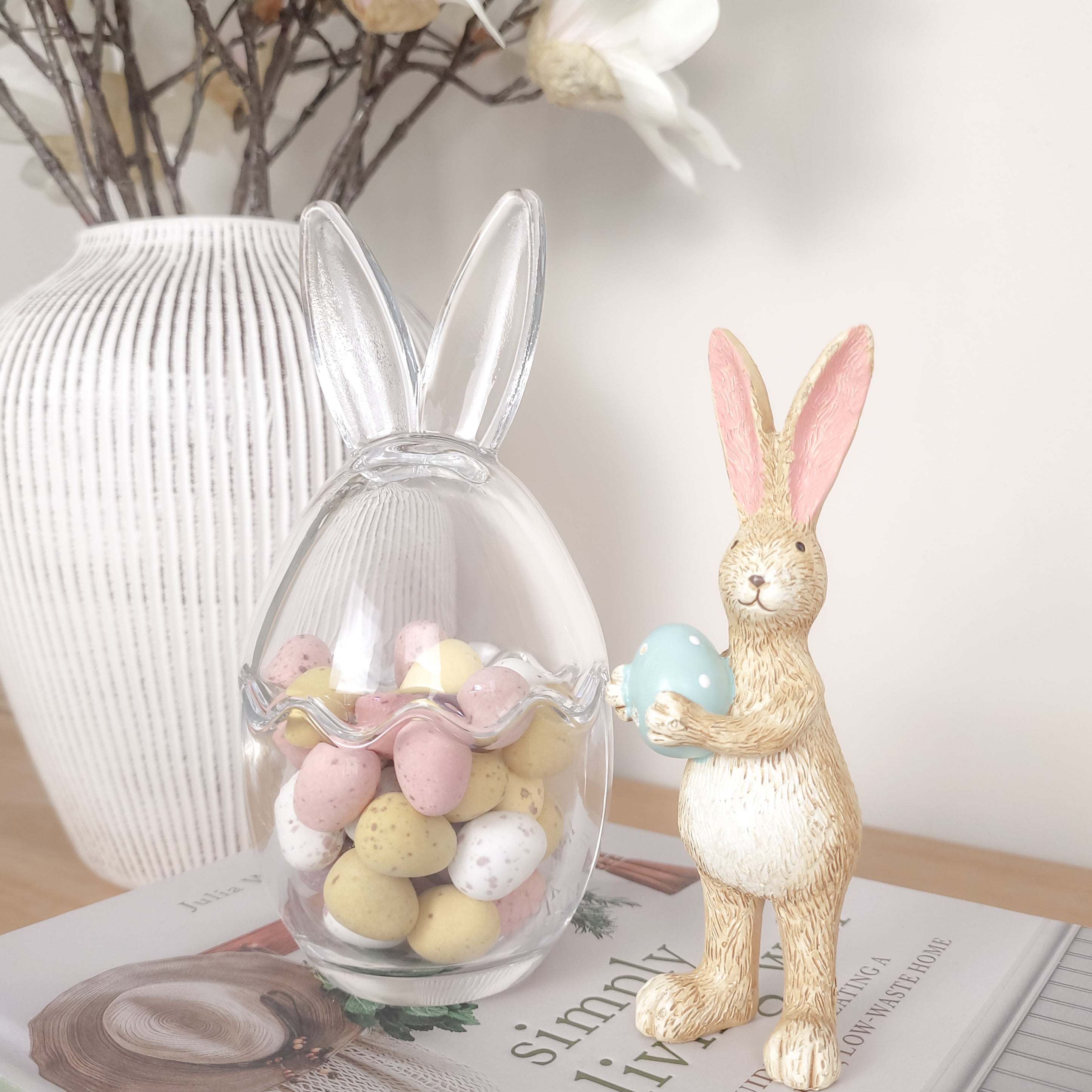 Rabbit Holding Green Egg Ornament