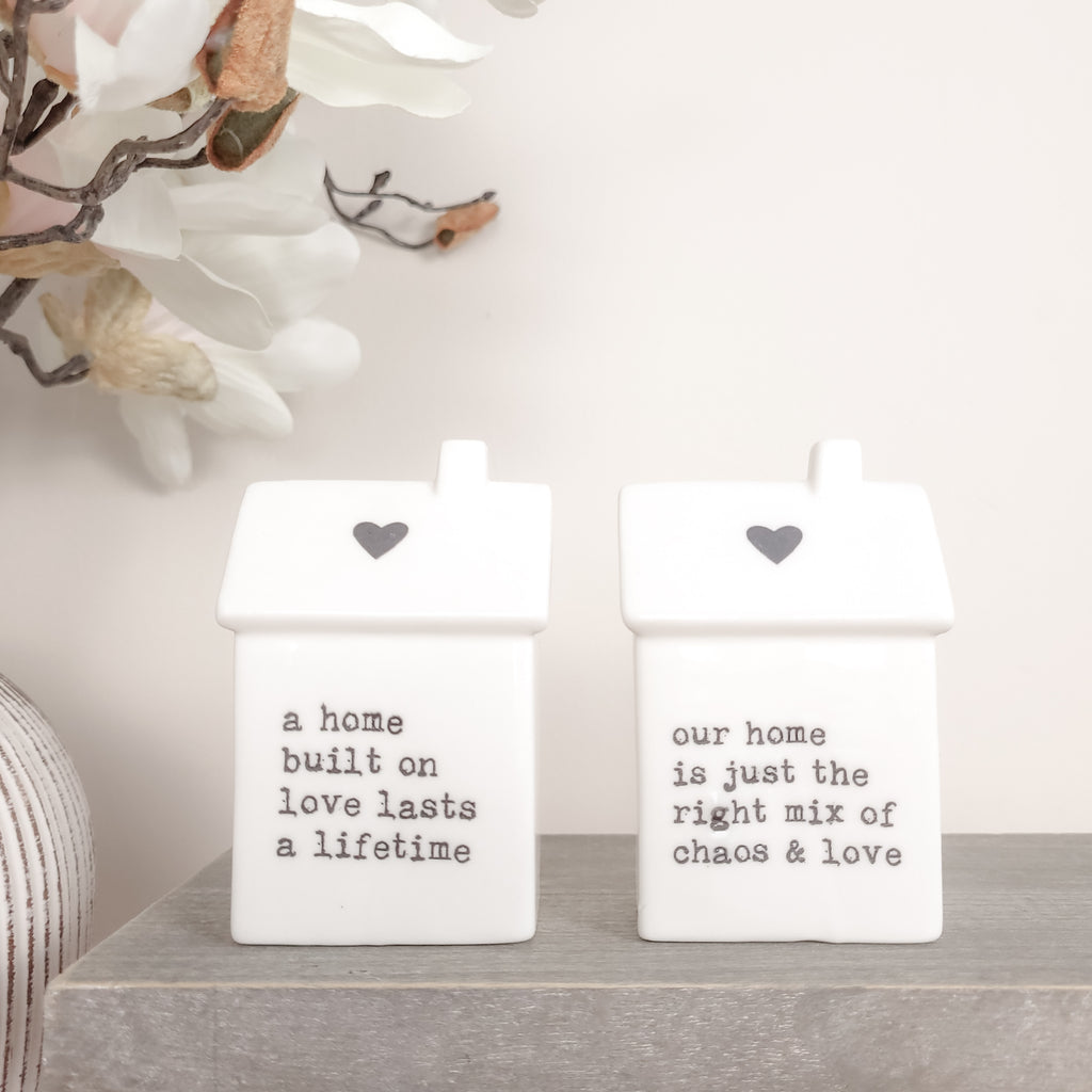 Ceramic House Ornaments with Quotes 9.4cm