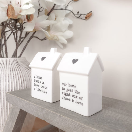 Ceramic House Ornaments with Quotes 9.4cm