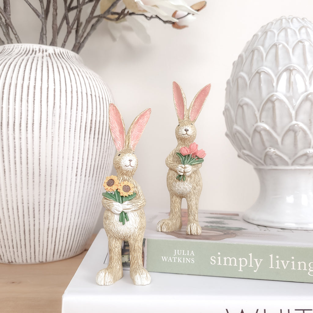 Rabbit Holding Sunflowers Ornament