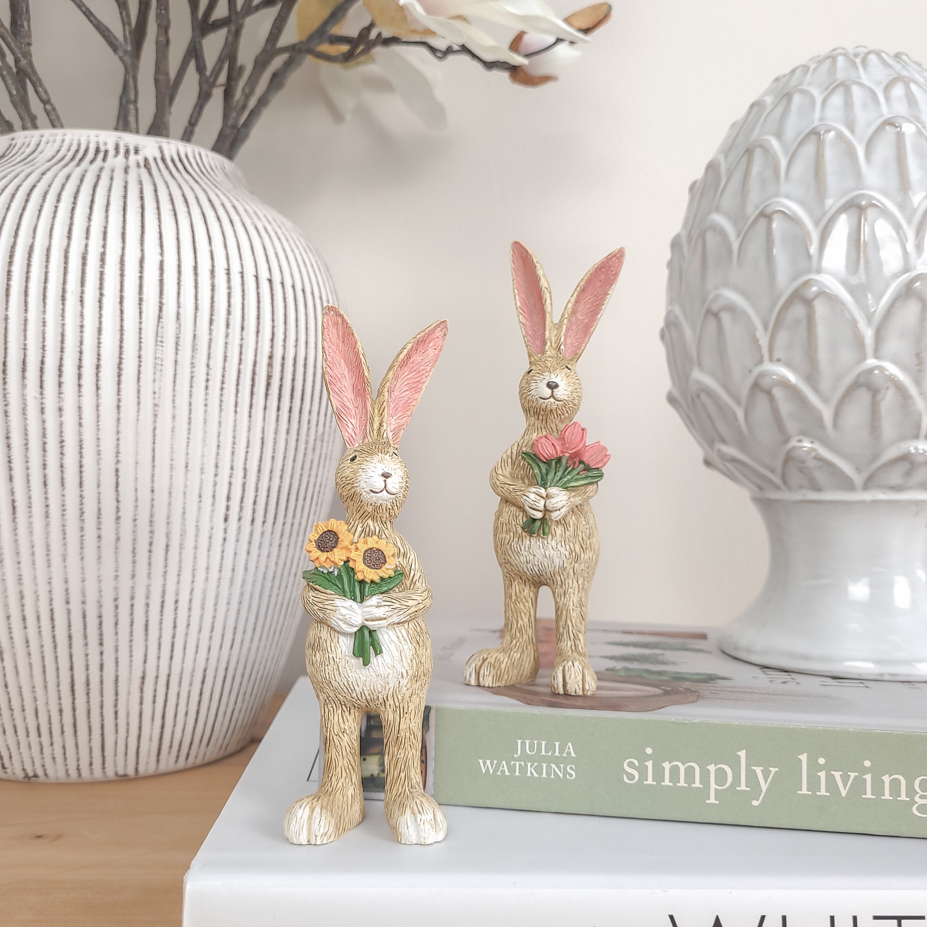 Rabbit Holding Sunflowers Ornament