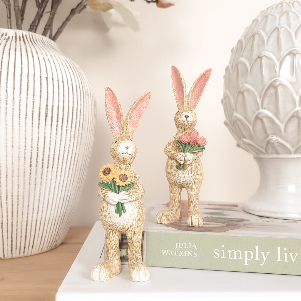 Rabbit Holding Sunflowers Ornament