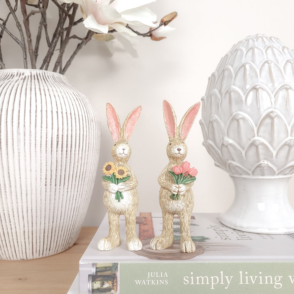 Rabbit Holding Tulips Ornament