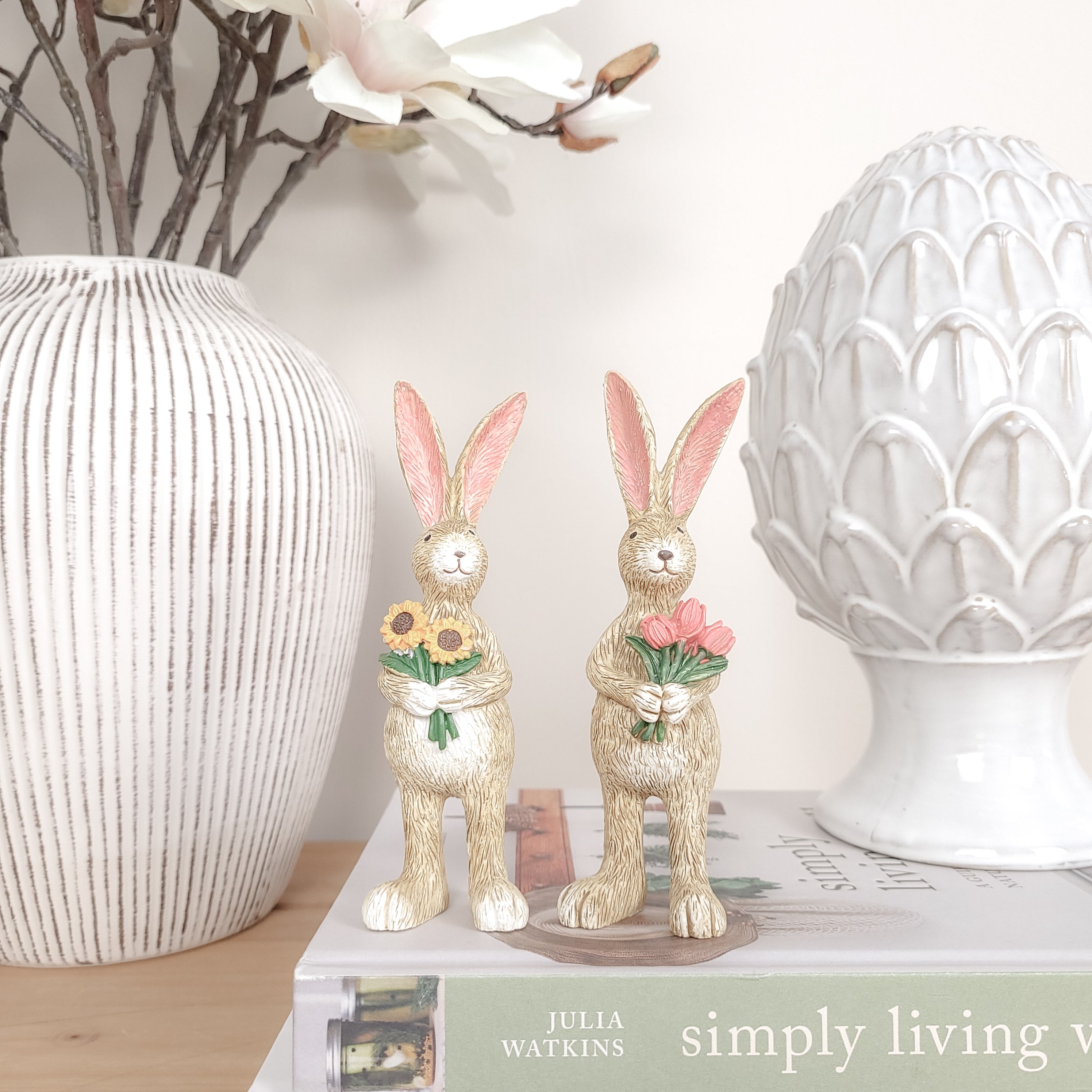 Rabbit Holding Sunflowers Ornament