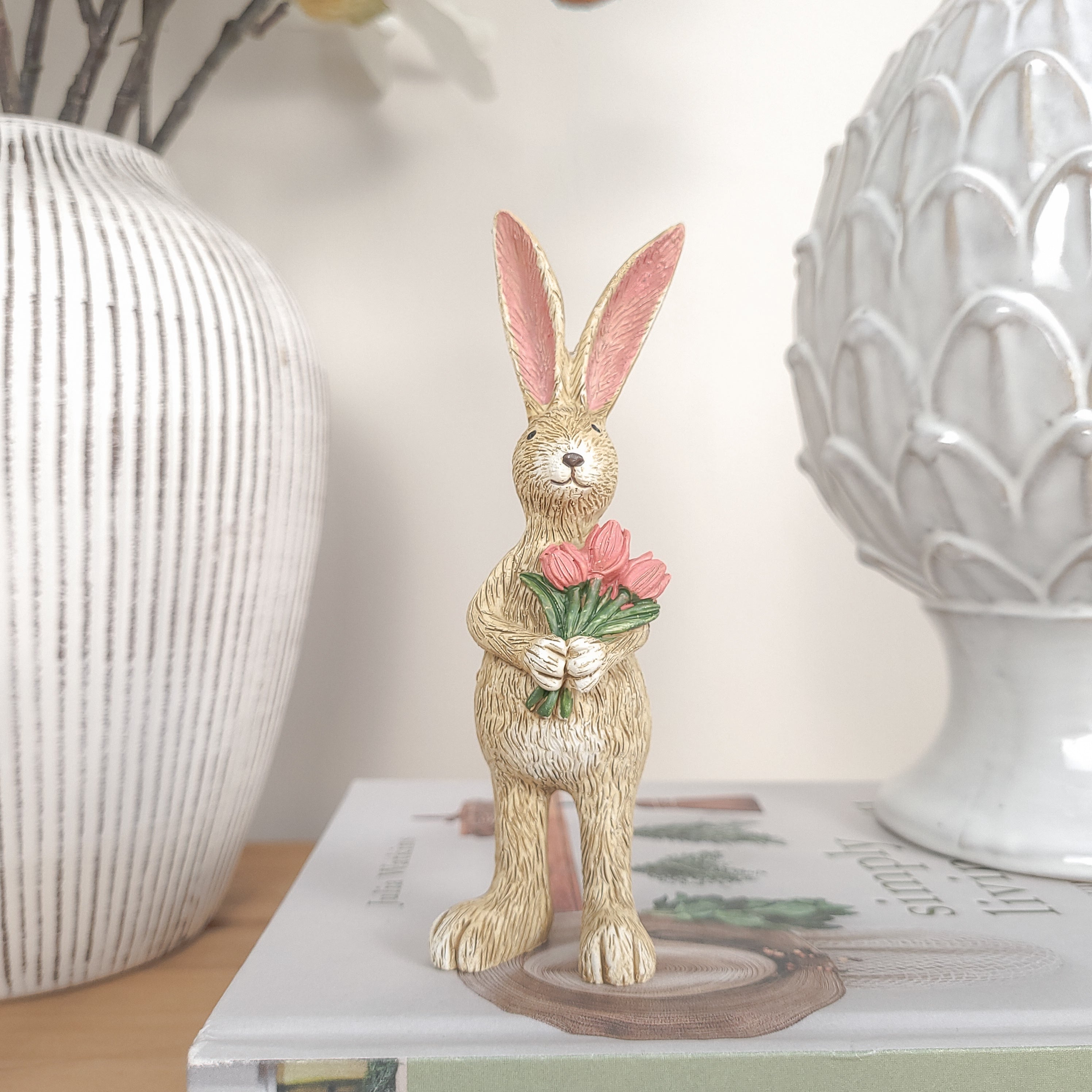 Rabbit Holding Tulips Ornament