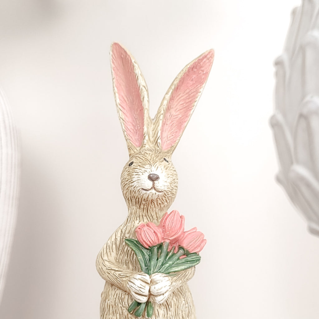 Rabbit Holding Tulips Ornament