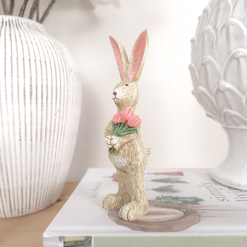 Rabbit Holding Tulips Ornament