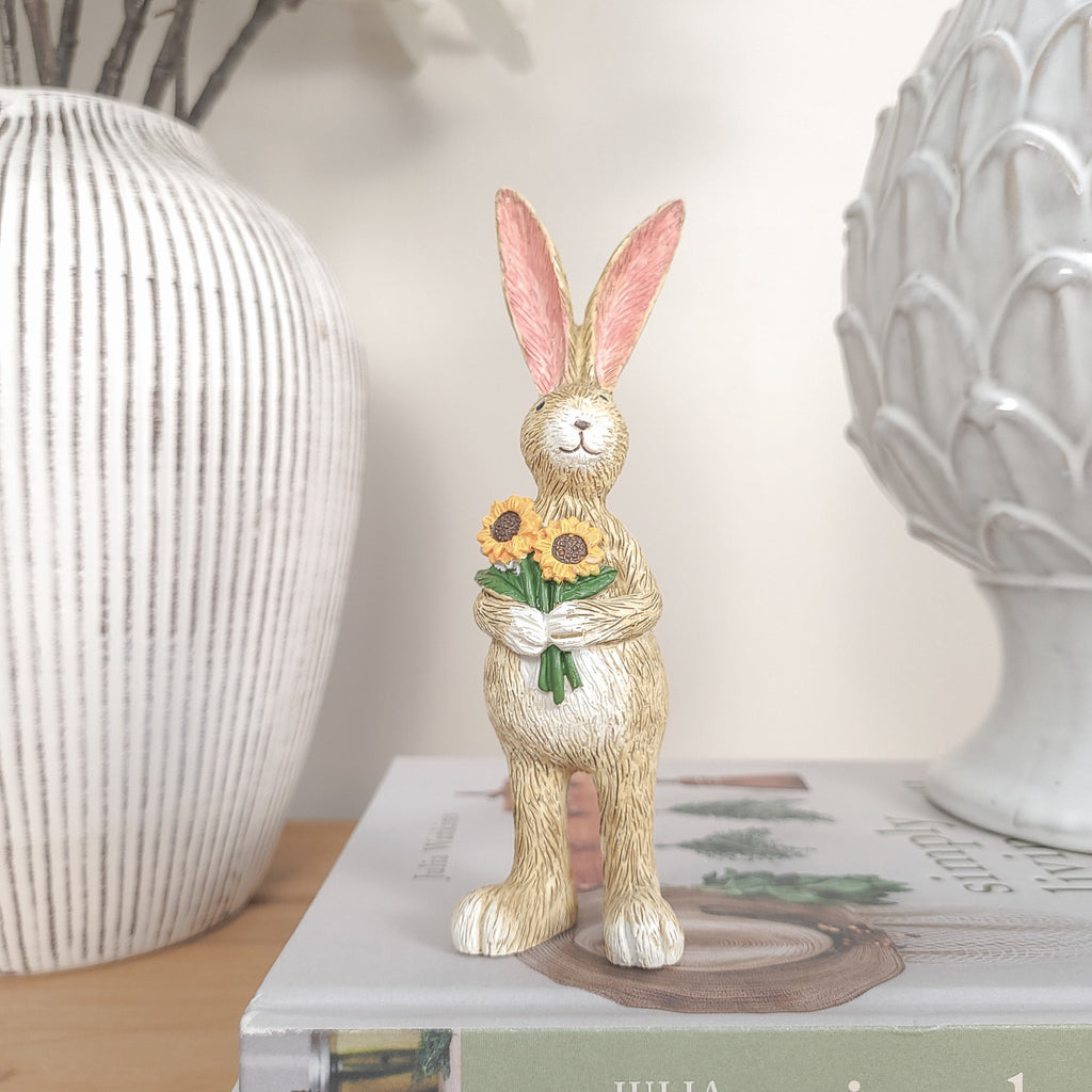 Rabbit Holding Sunflowers Ornament