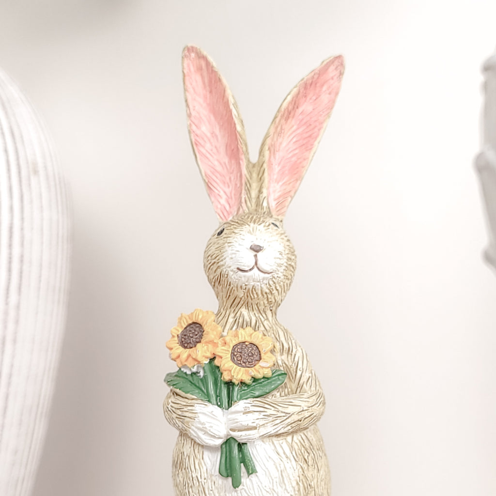 Rabbit Holding Sunflowers Ornament
