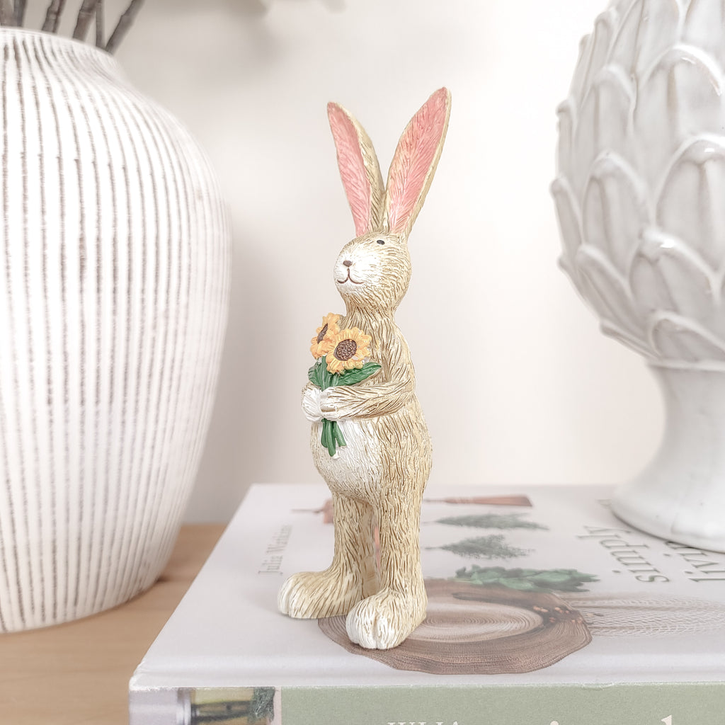 Rabbit Holding Sunflowers Ornament