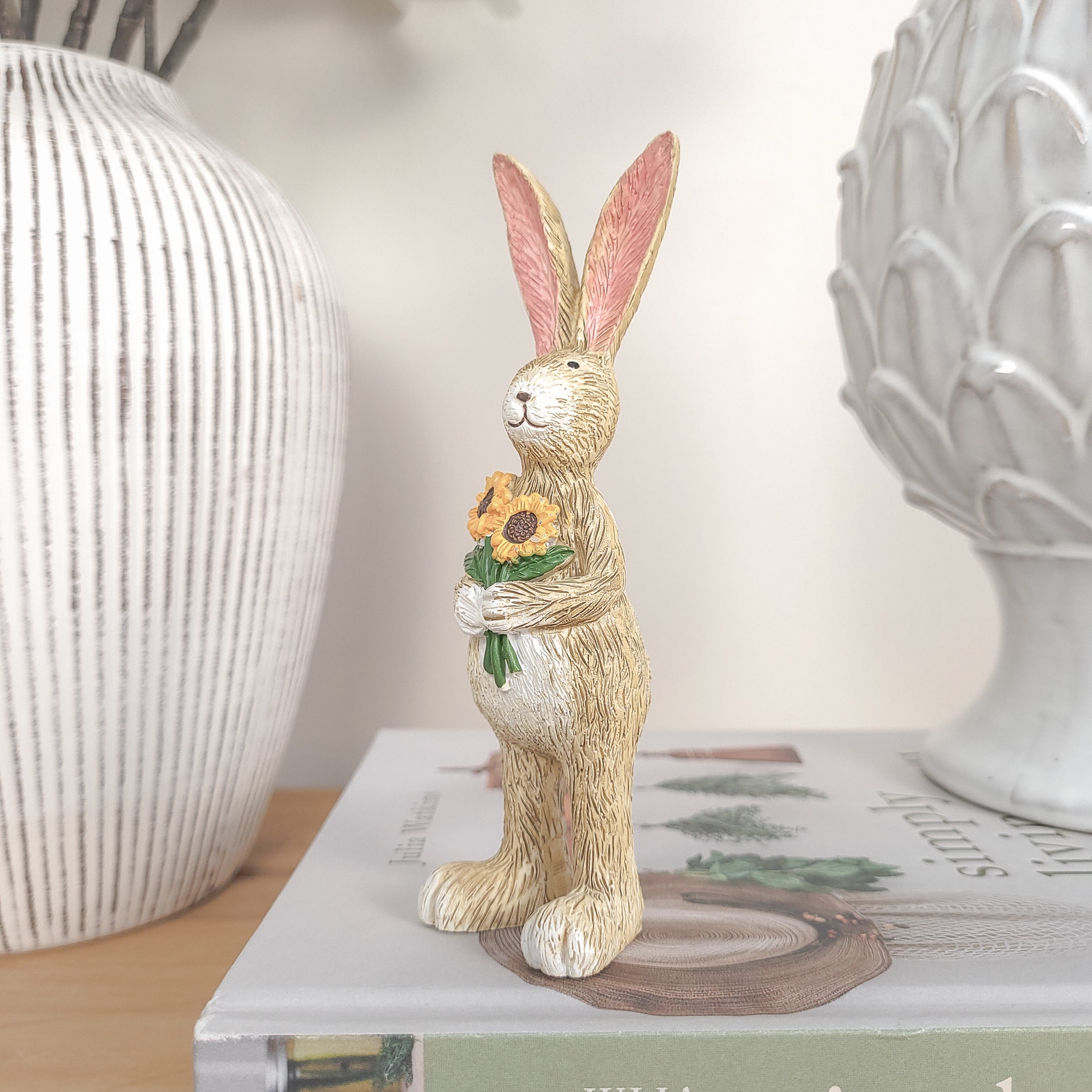 Rabbit Holding Sunflowers Ornament