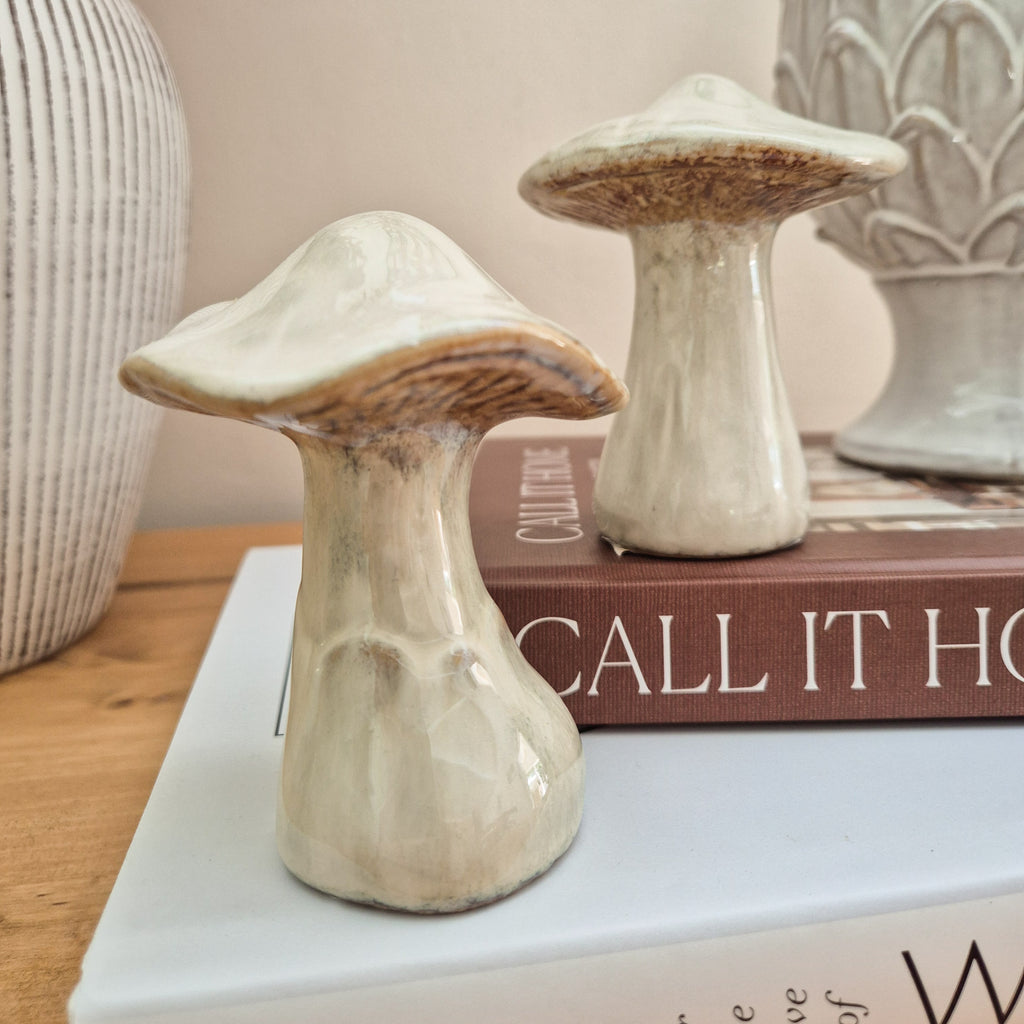 Glazed Ceramic Mushroom Ornaments