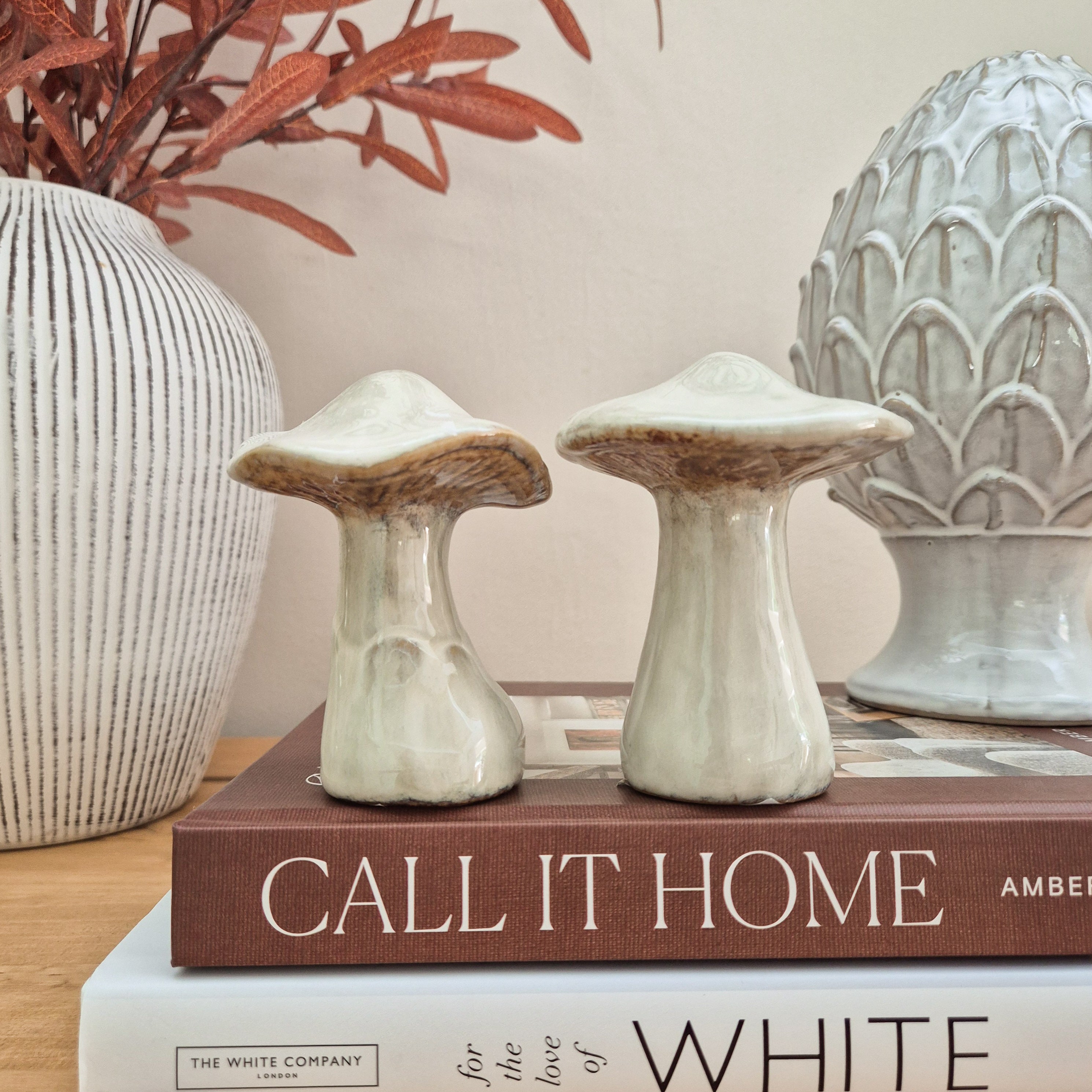 Glazed Ceramic Mushroom Ornaments